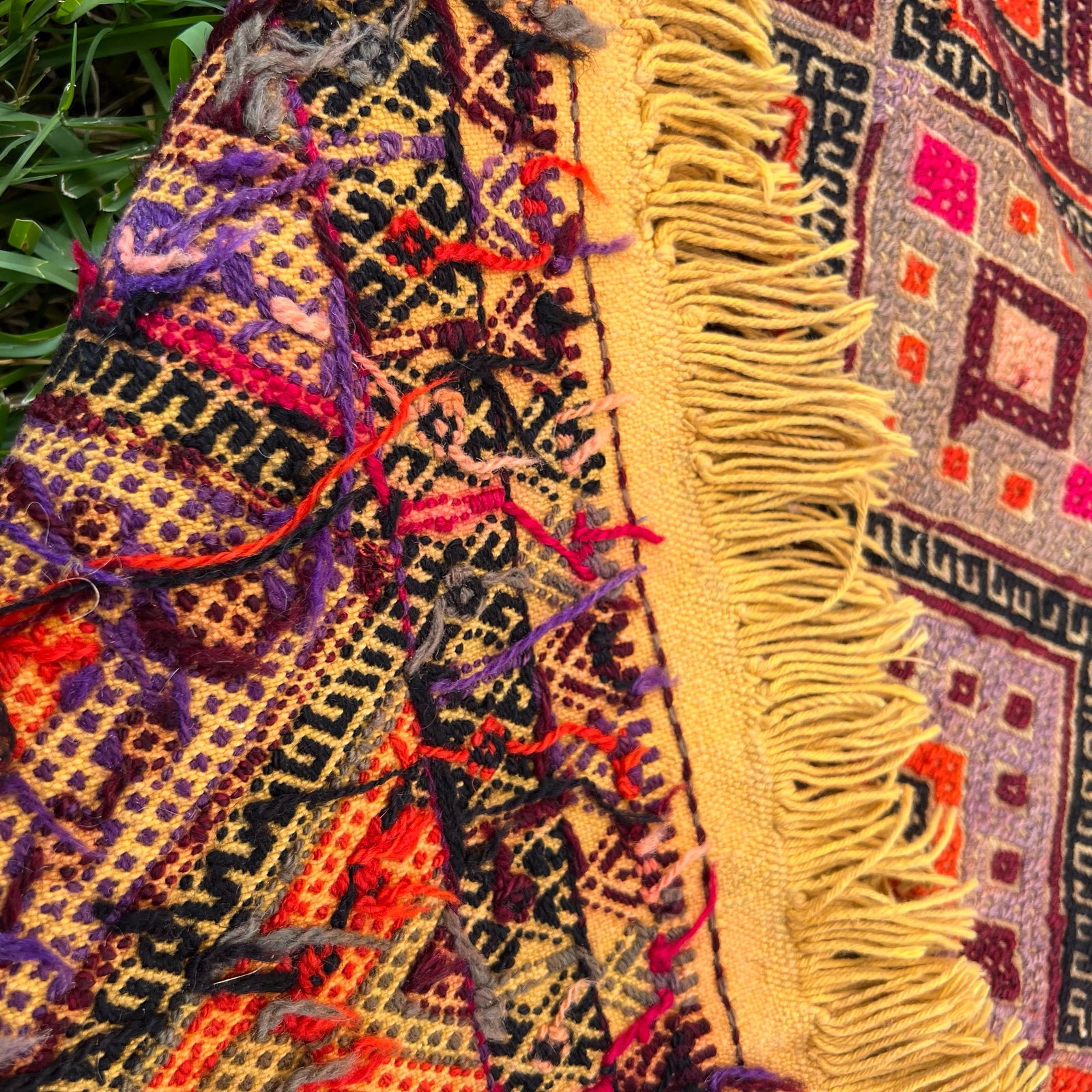 1960s Nomadic Embroidery Cecim Kilim Rug - 8