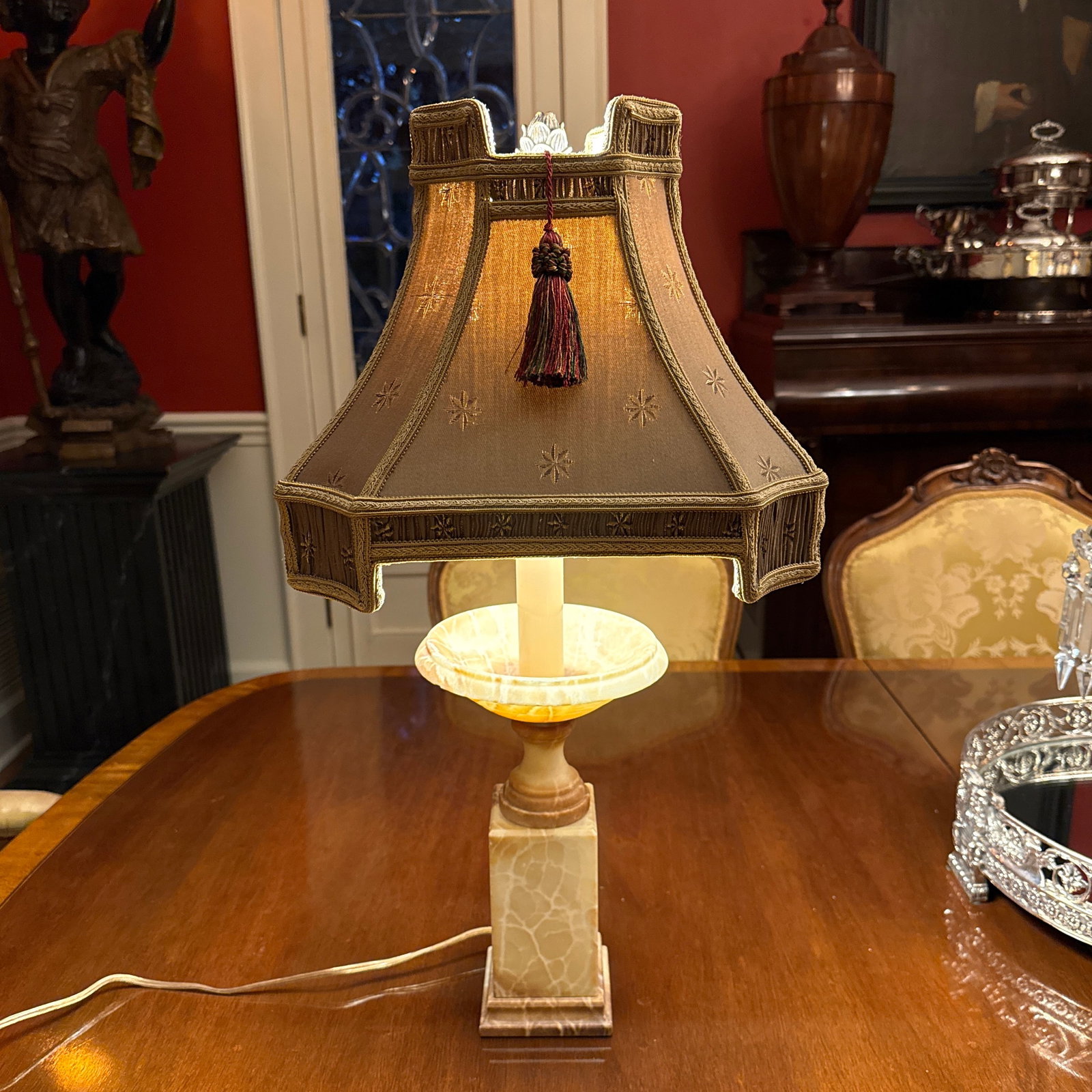 Antique Alabaster Urn Lamp - 2