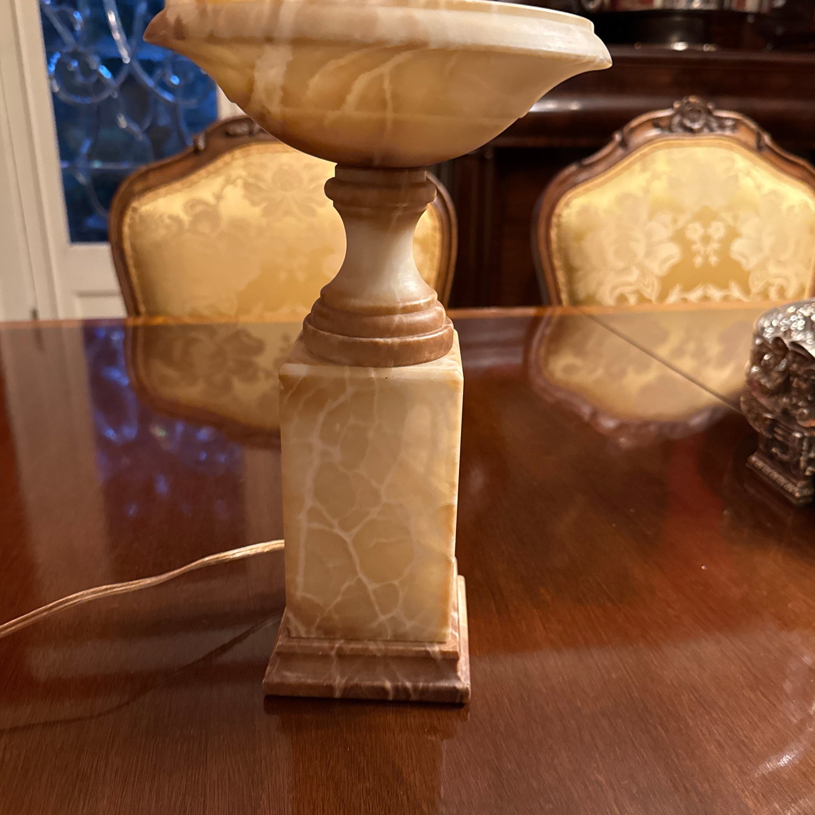 Antique Alabaster Urn Lamp - 4