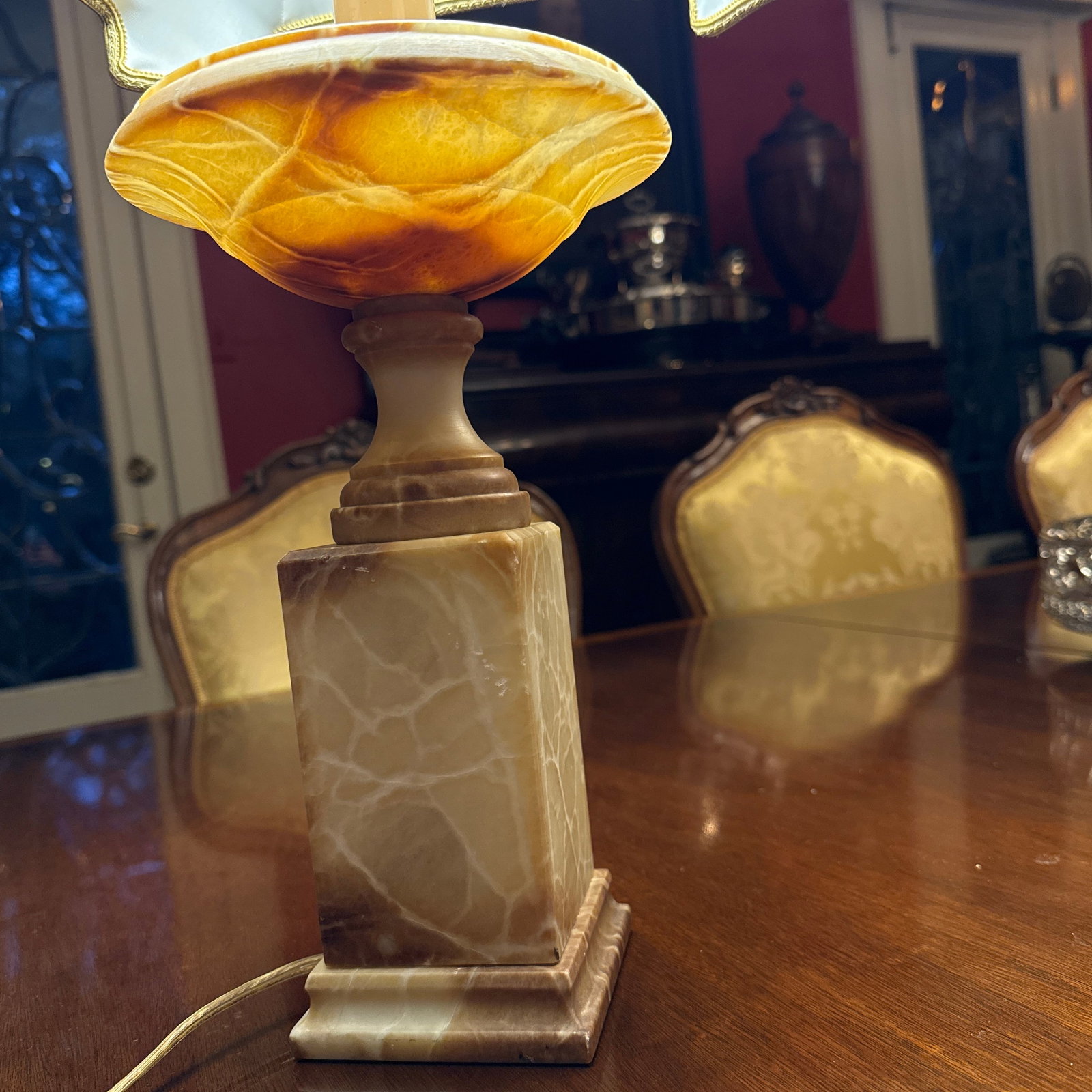 Antique Alabaster Urn Lamp - 8