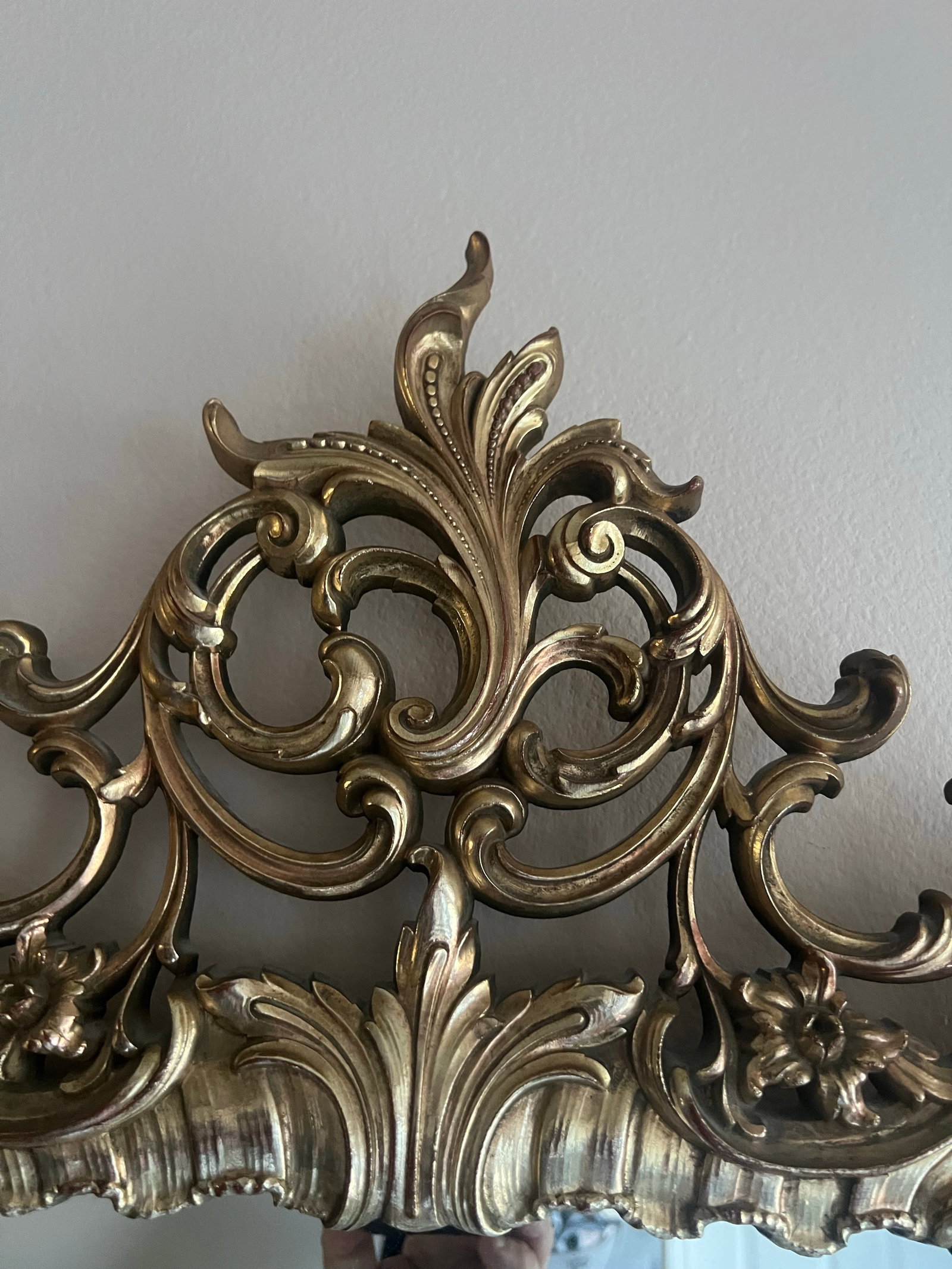 Vintage Rococo Style Gold Mirror - 6