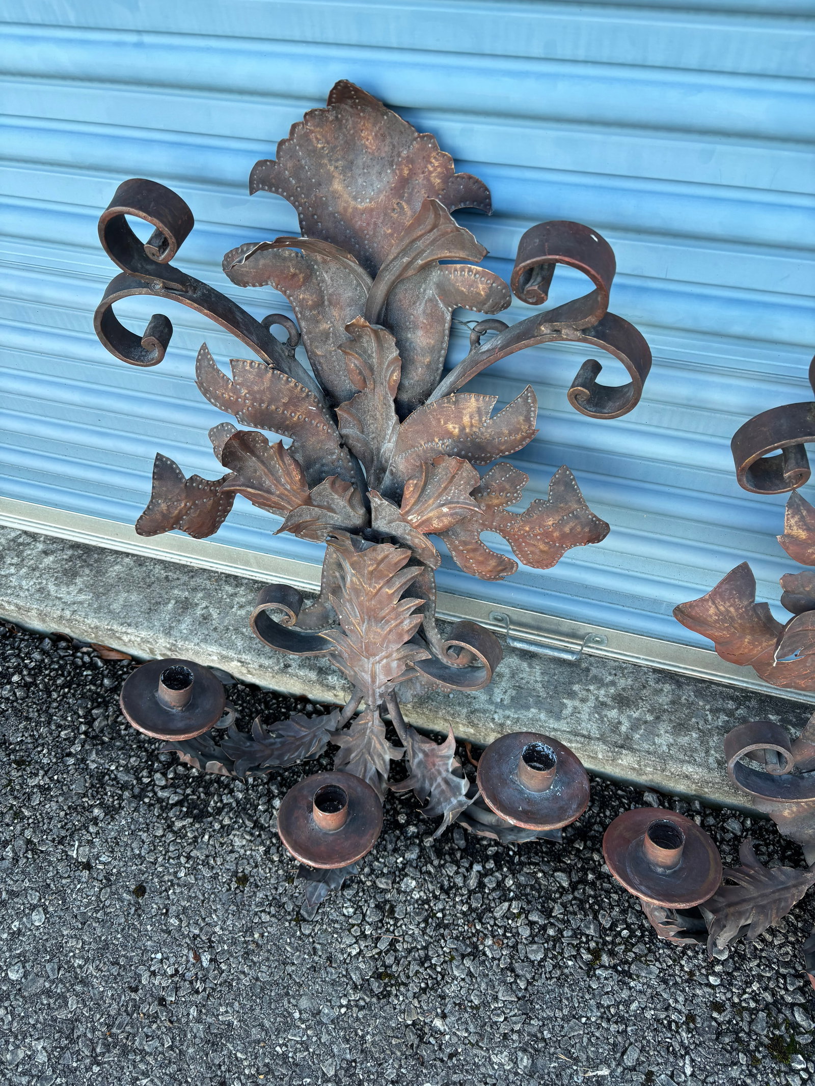 1960s Large French Inspired Iron Sconces - 3