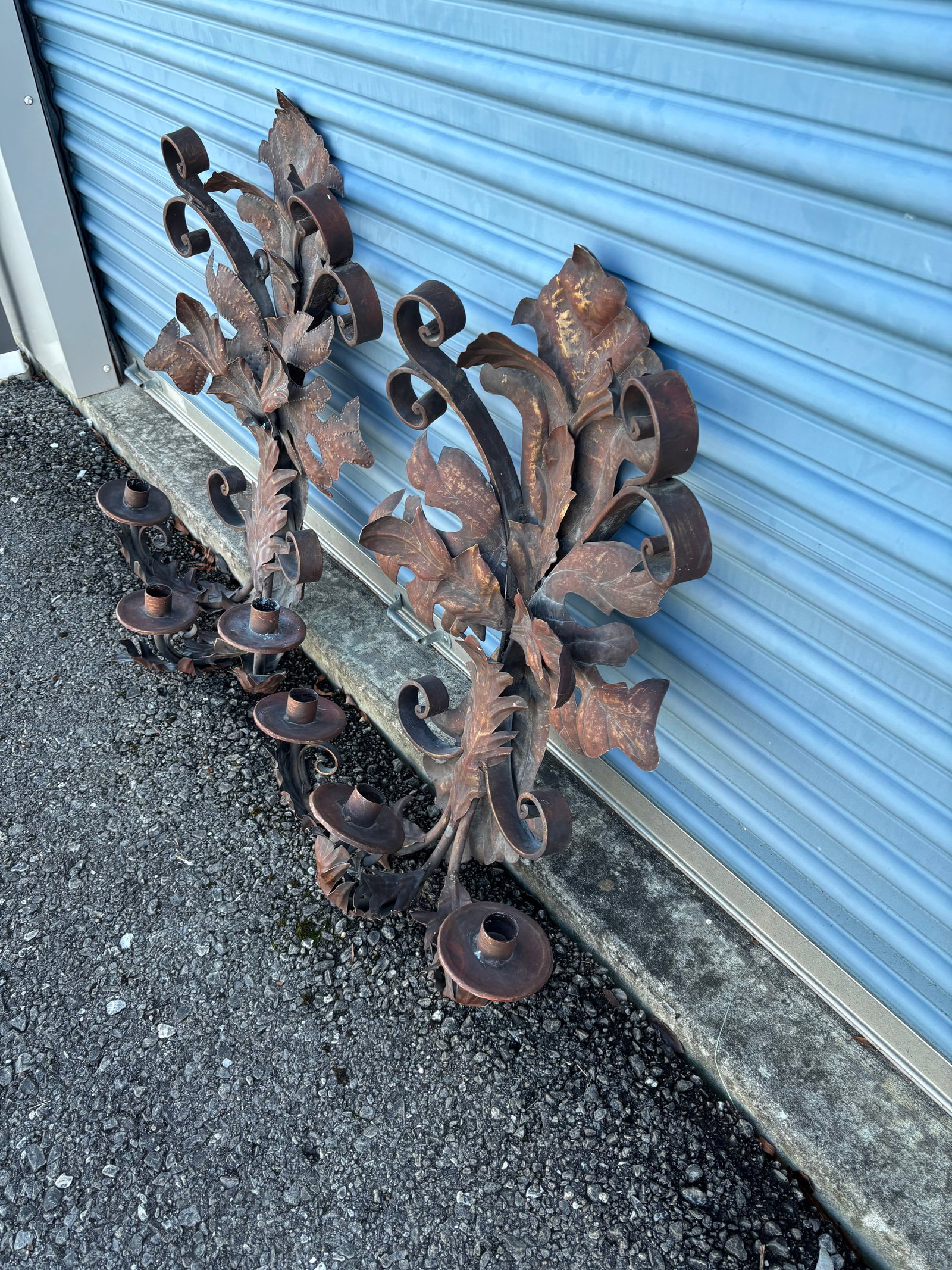 1960s Large French Inspired Iron Sconces - 4