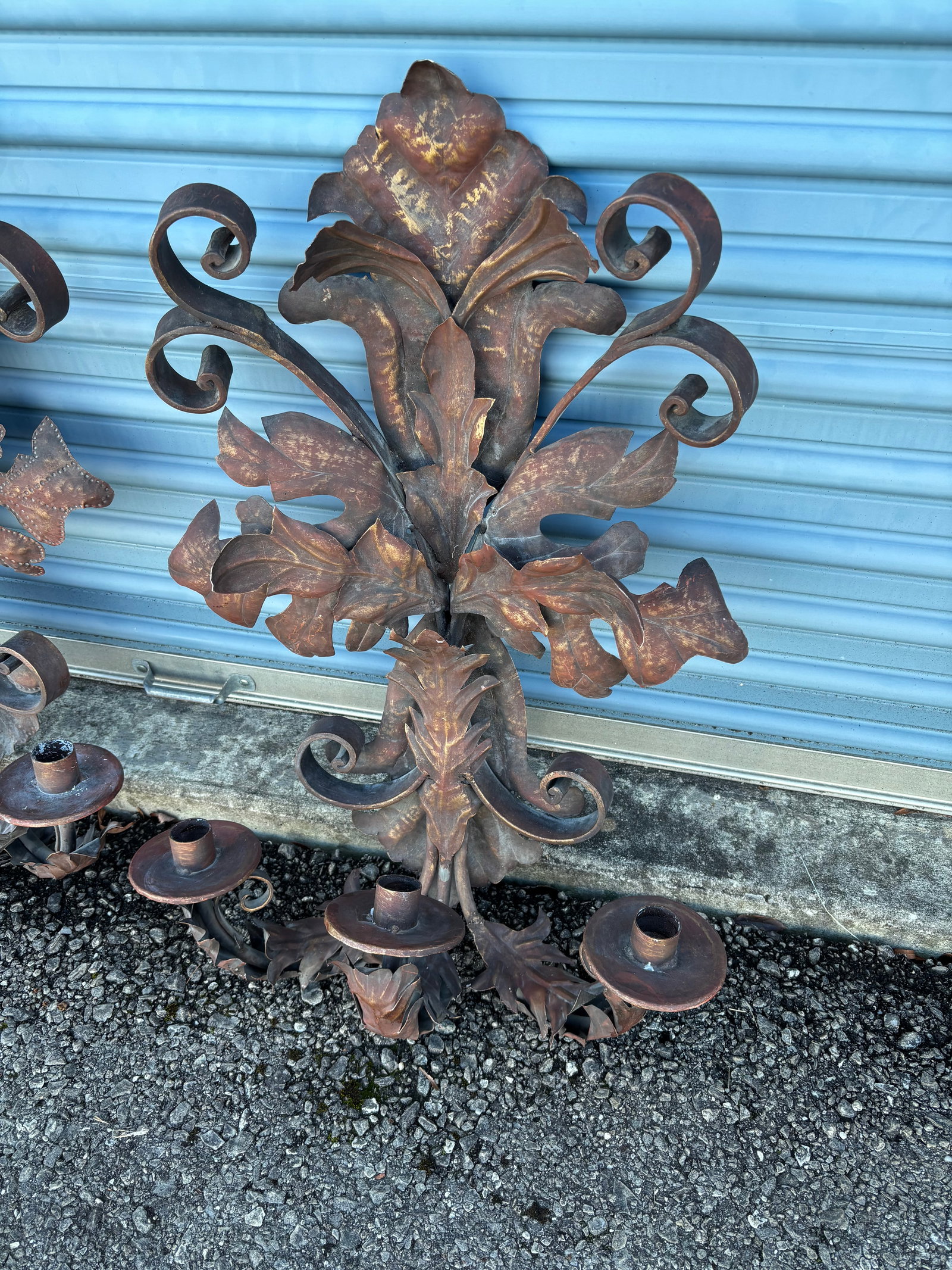 1960s Large French Inspired Iron Sconces - 5