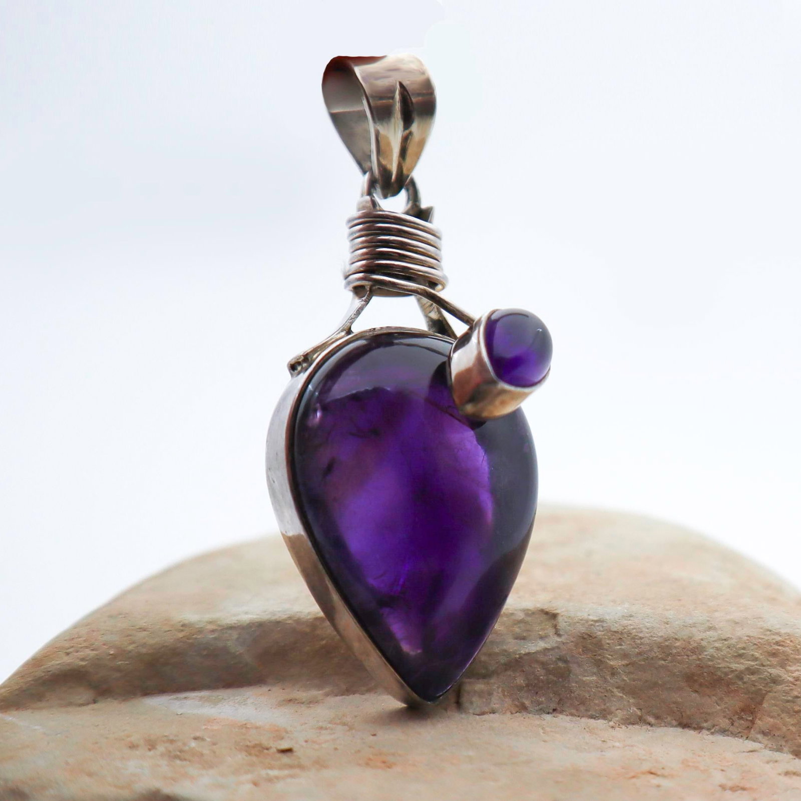 Vintage Amethyst Lightbulbs Set in Sterling Silver - 2