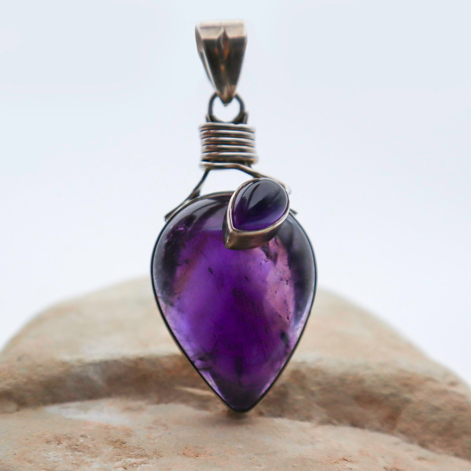 Vintage Amethyst Lightbulbs Set in Sterling Silver - 7