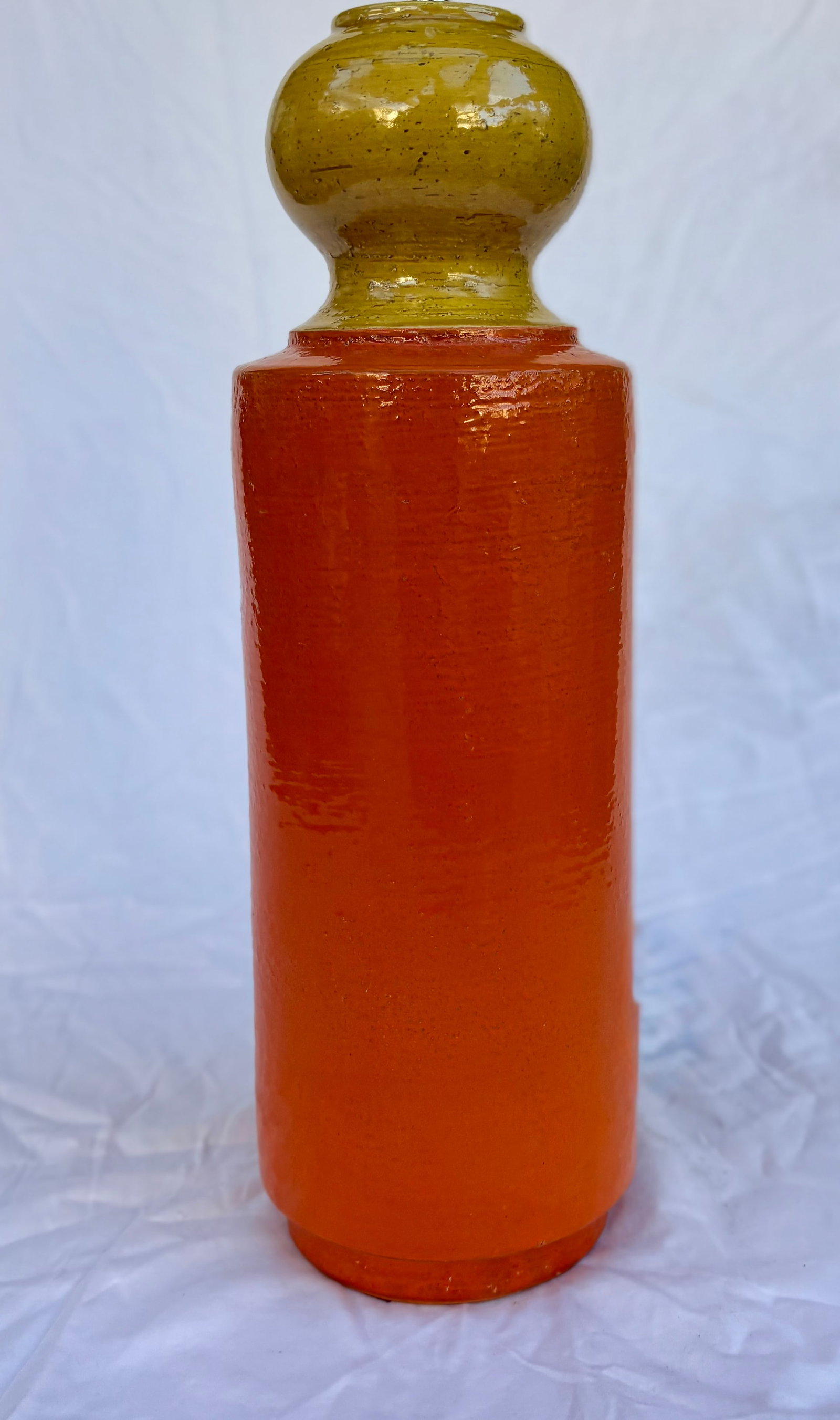Mid Twentieth Century Italian Orange and Yellow Ceramic Table Lamp - 6