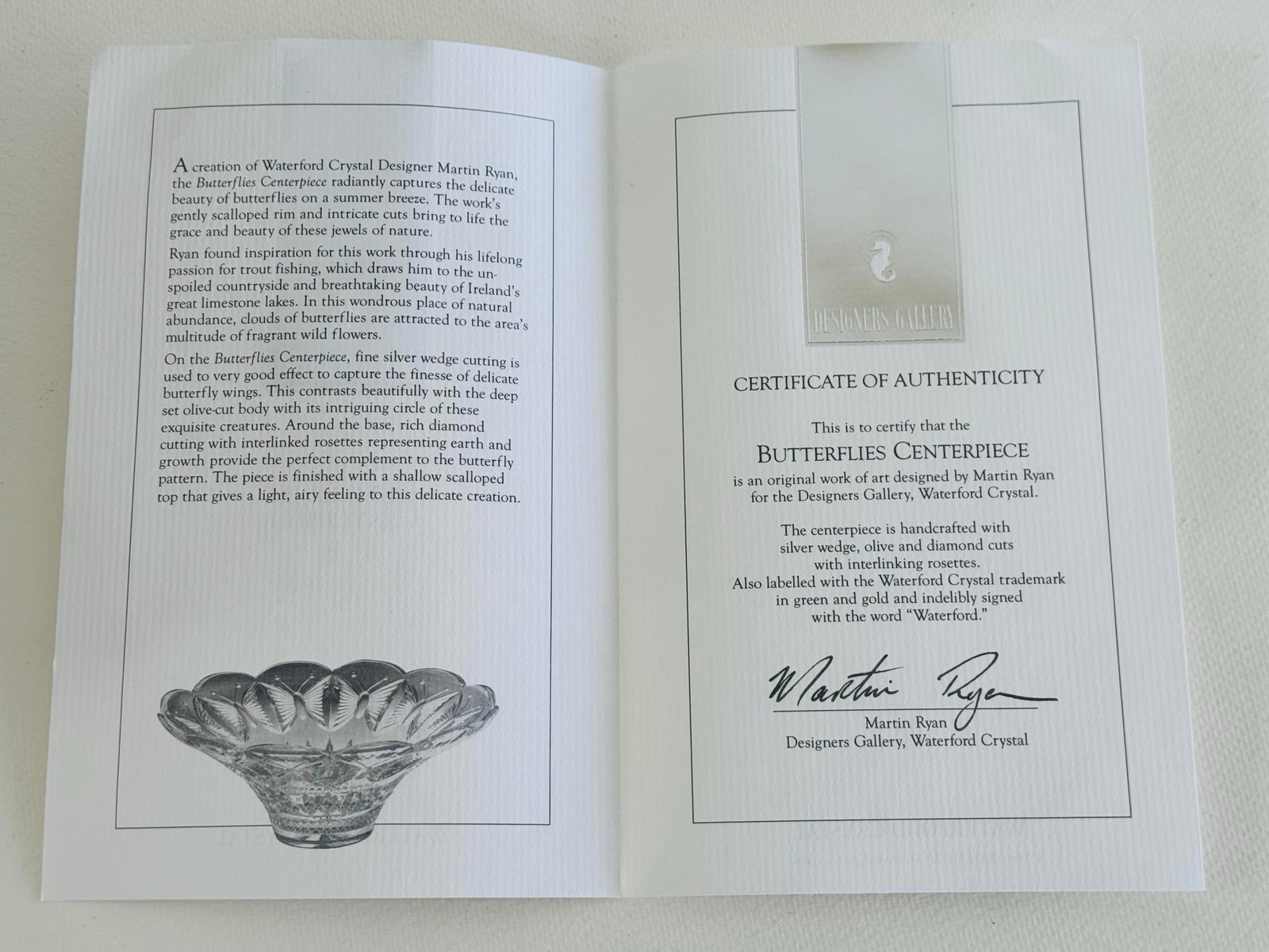 Waterford Designers Gallery Collection Butterflies Centerpiece Bowl - 6