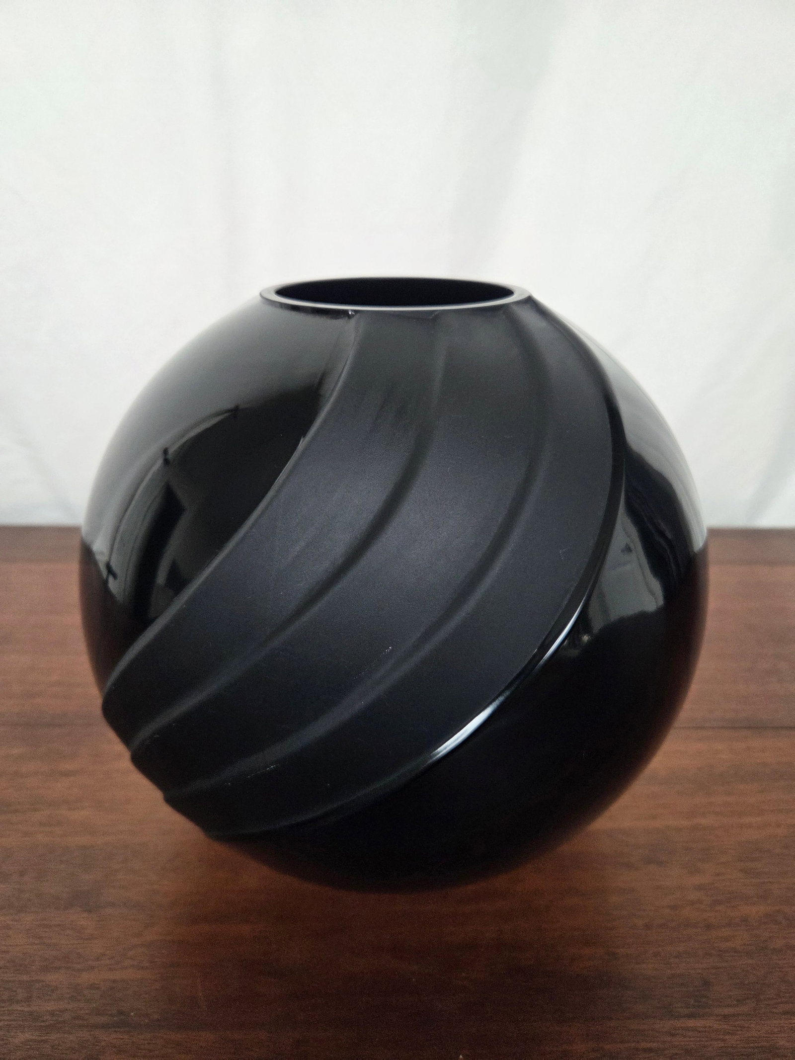 Victorian Art Nouveau Black Amethyst Glass Sculptural Vase - 2