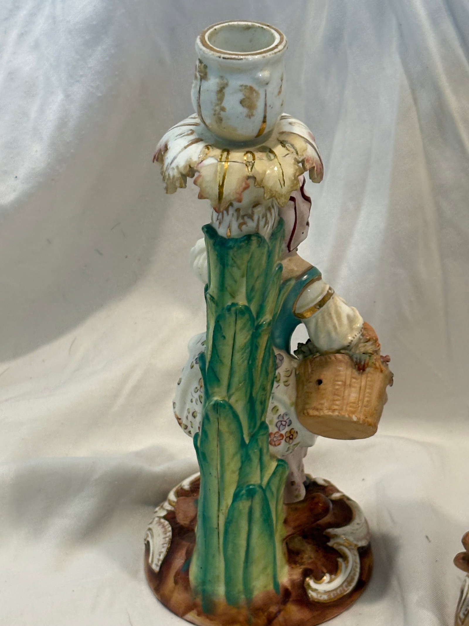 Pair Antique Meissen Figural Candlesticks - 11