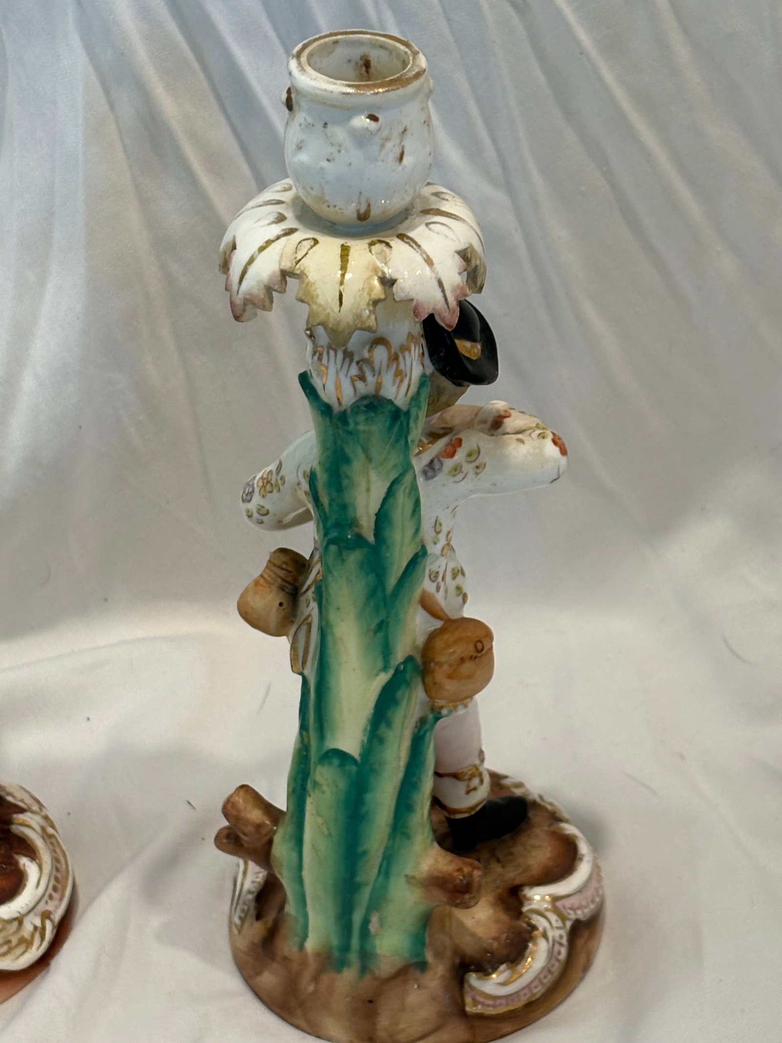 Pair Antique Meissen Figural Candlesticks - 12