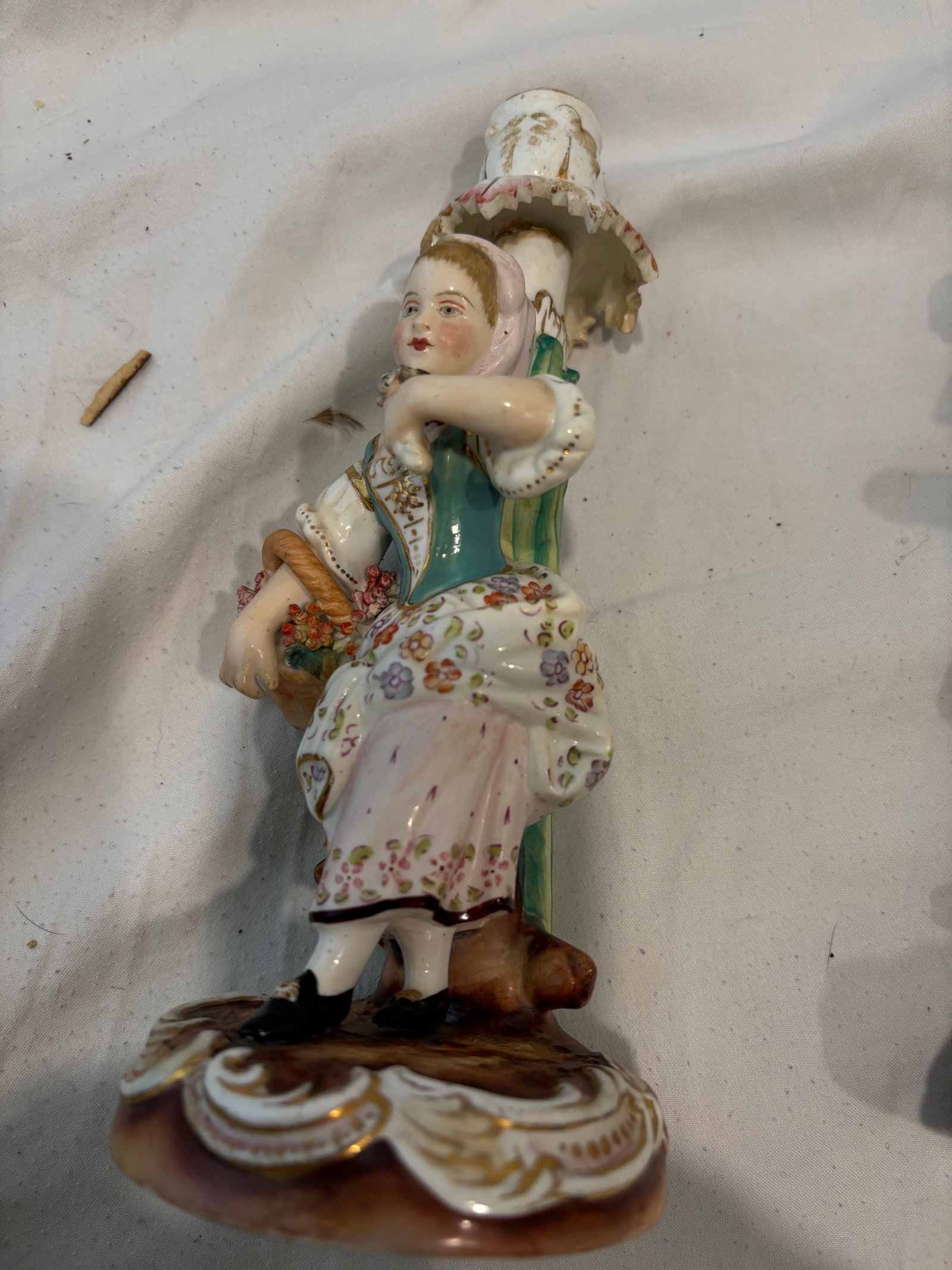 Pair Antique Meissen Figural Candlesticks - 3