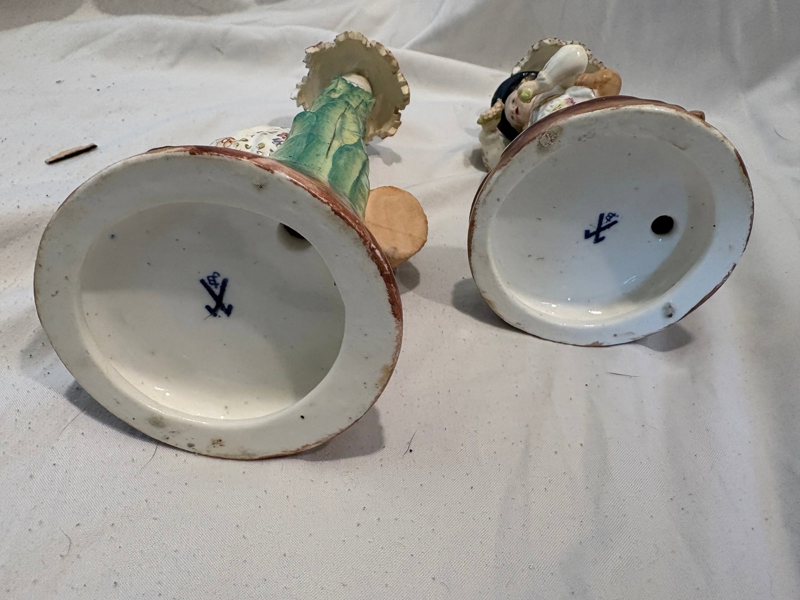 Pair Antique Meissen Figural Candlesticks - 7