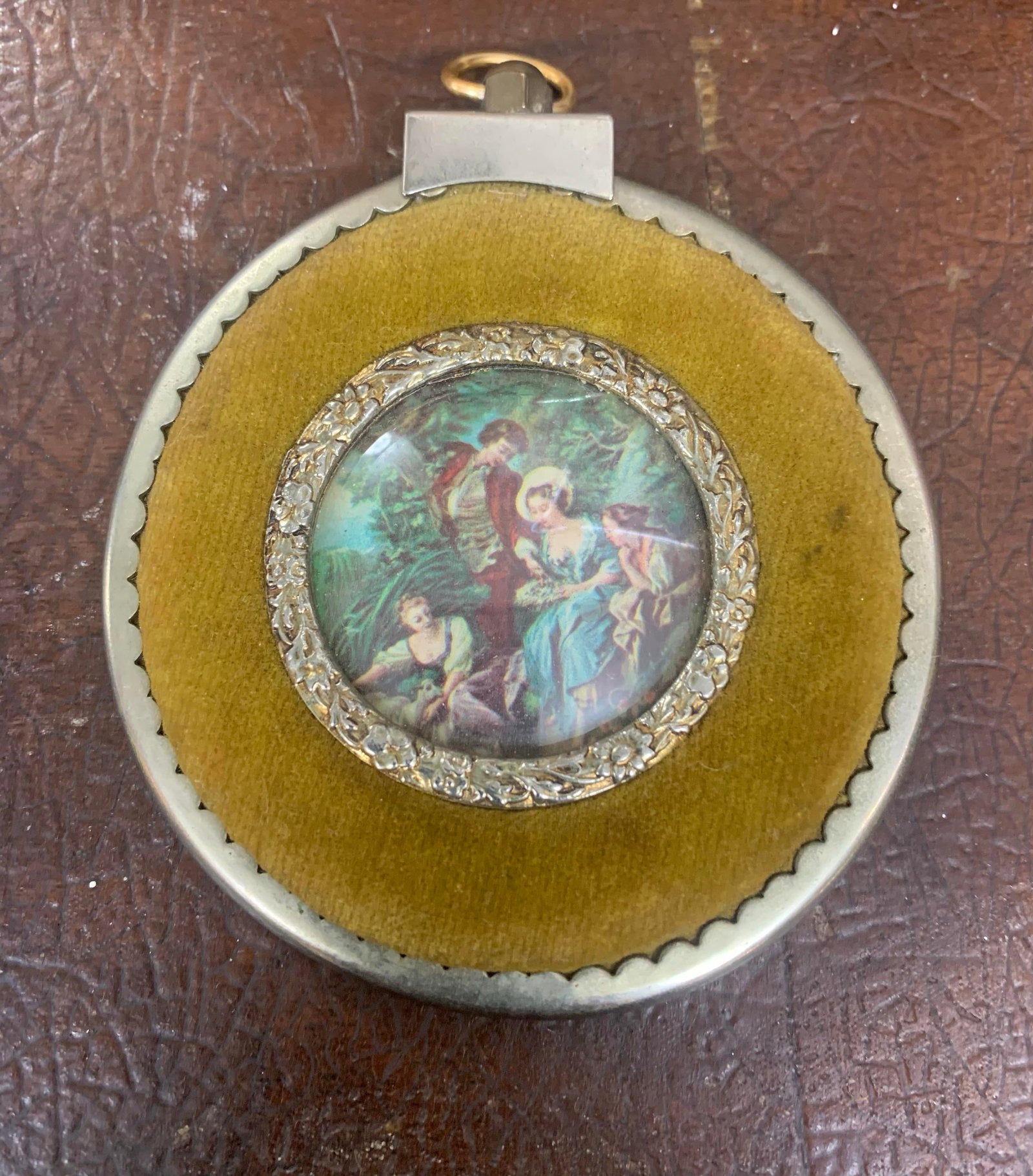 Antique Victorian Velvet Framed Miniature Portraits - 2