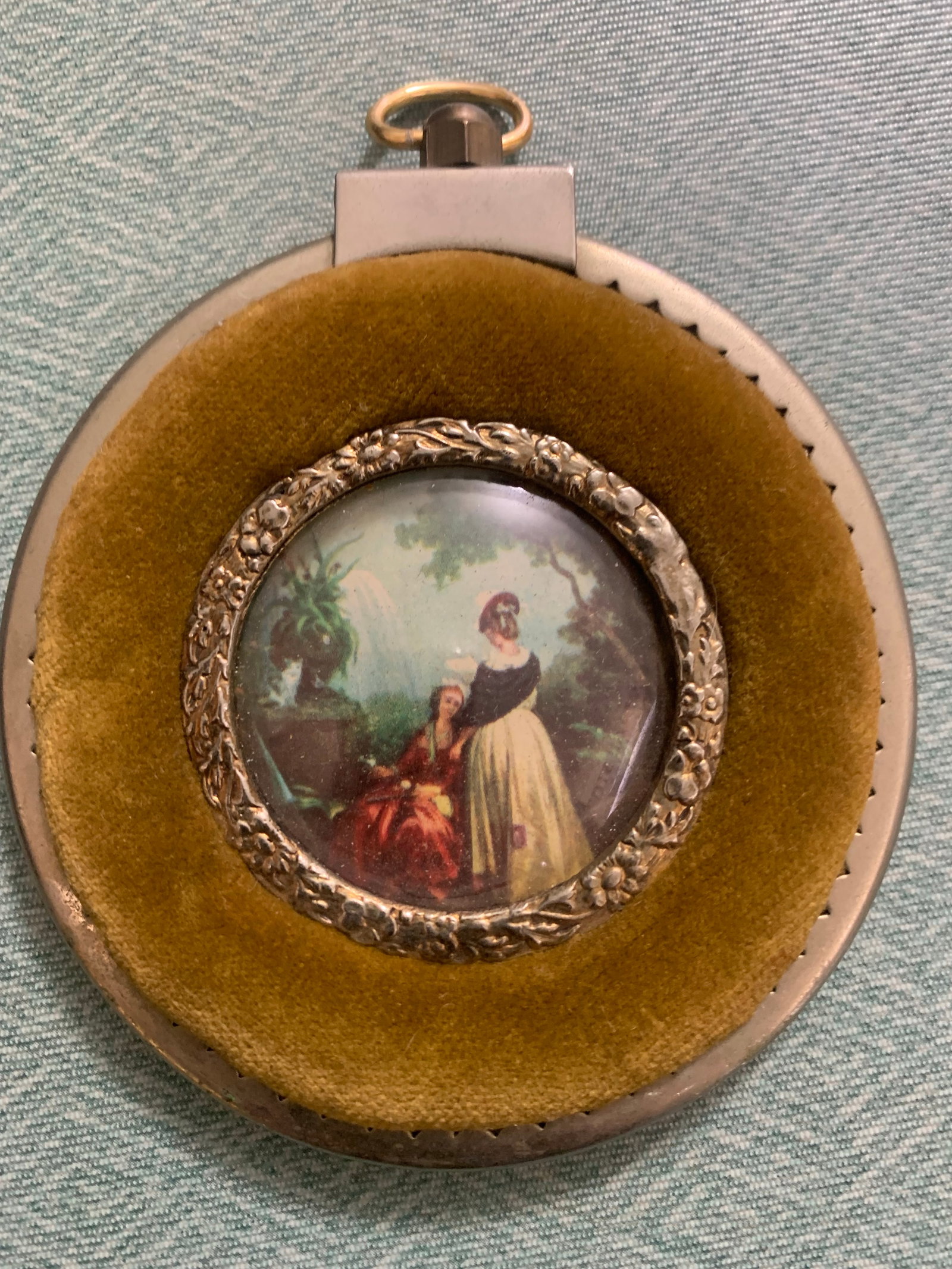 Antique Victorian Velvet Framed Miniature Portraits - 3