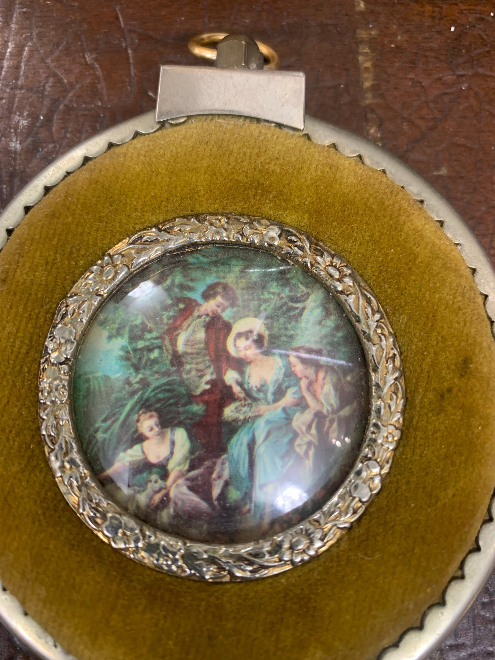 Antique Victorian Velvet Framed Miniature Portraits - 4