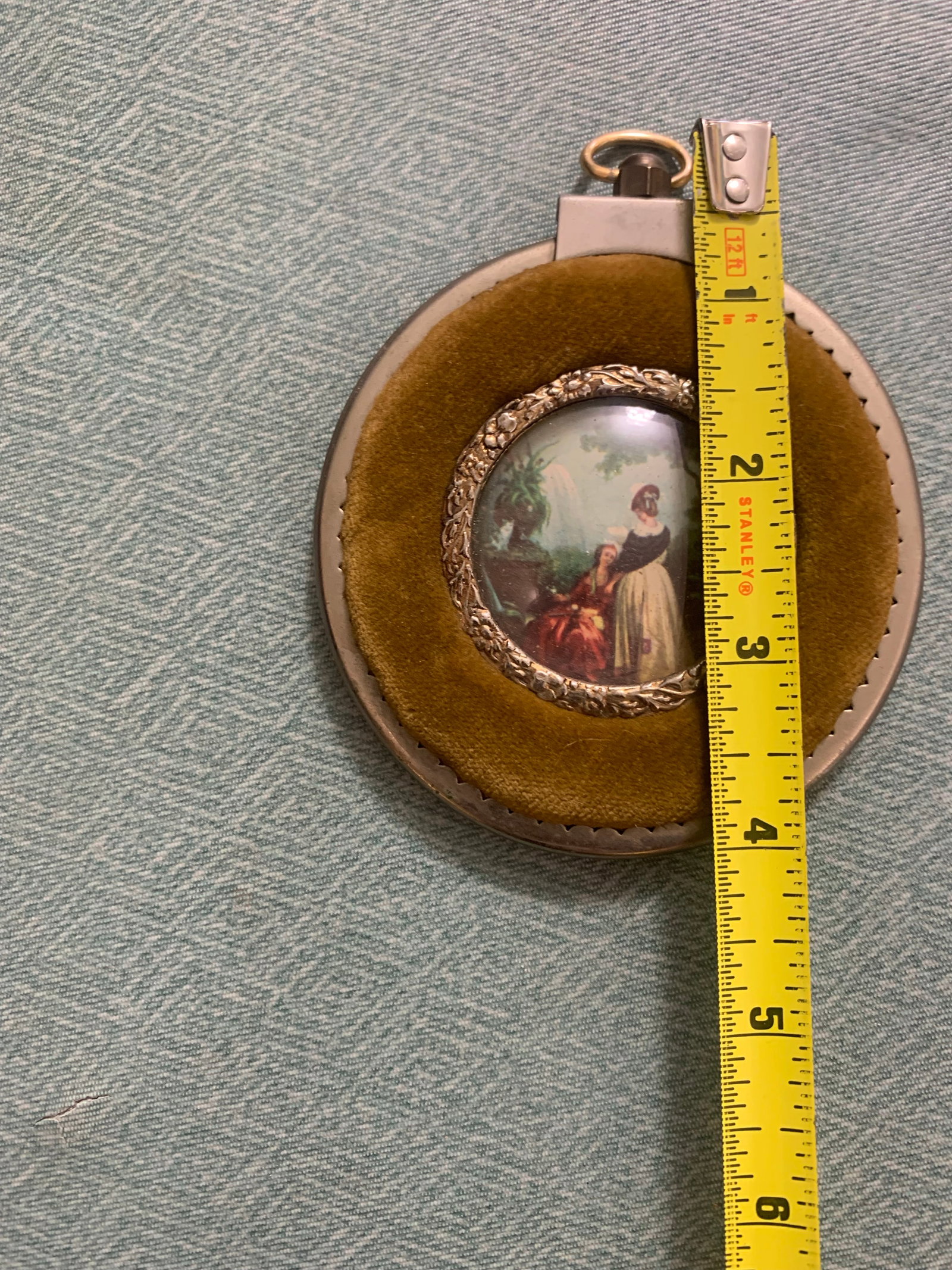 Antique Victorian Velvet Framed Miniature Portraits - 9
