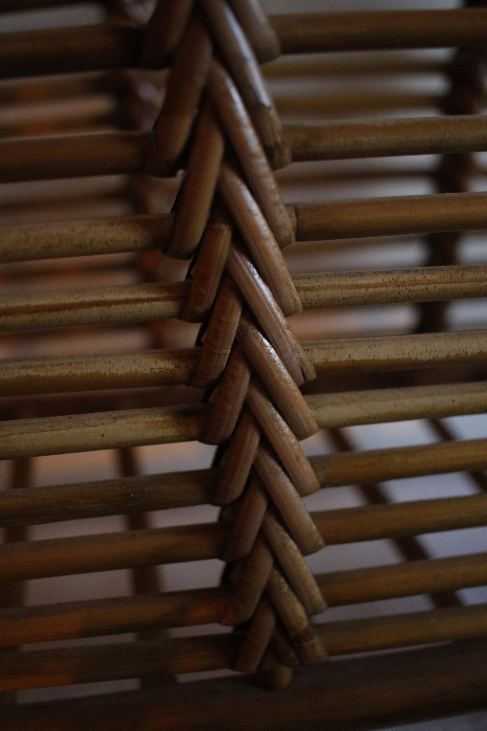 Mid Century Tortoise Bamboo Rattan Magazine Rack After Franco Albini - 15