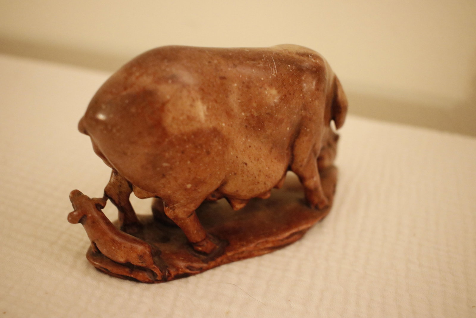 Antique Late Qing Chinese Shoushan Soapstone Sculpture of a Sow With Piglets, Signed - 17