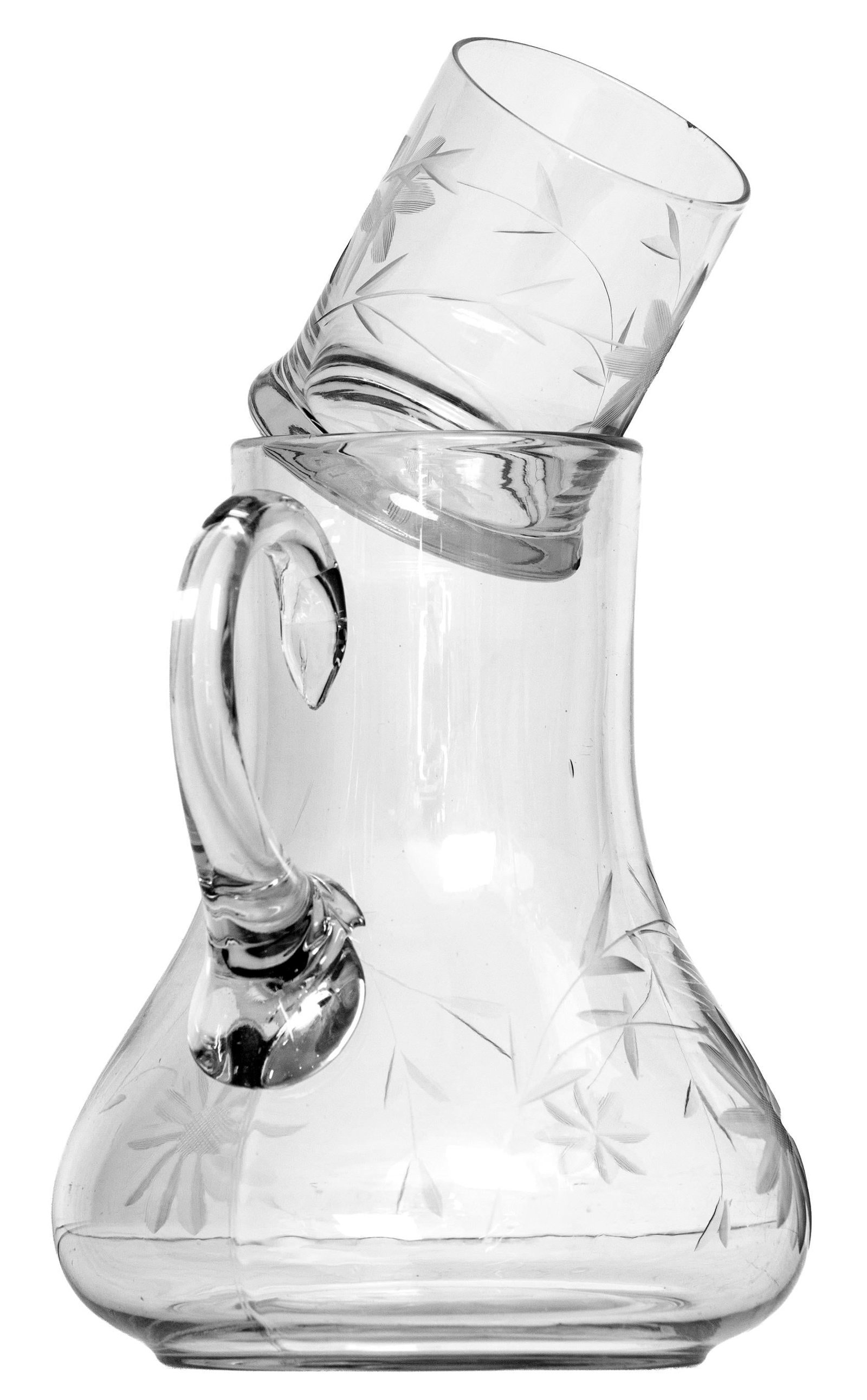 Mid 20th Century Night Stand Pitcher & Glass - 2