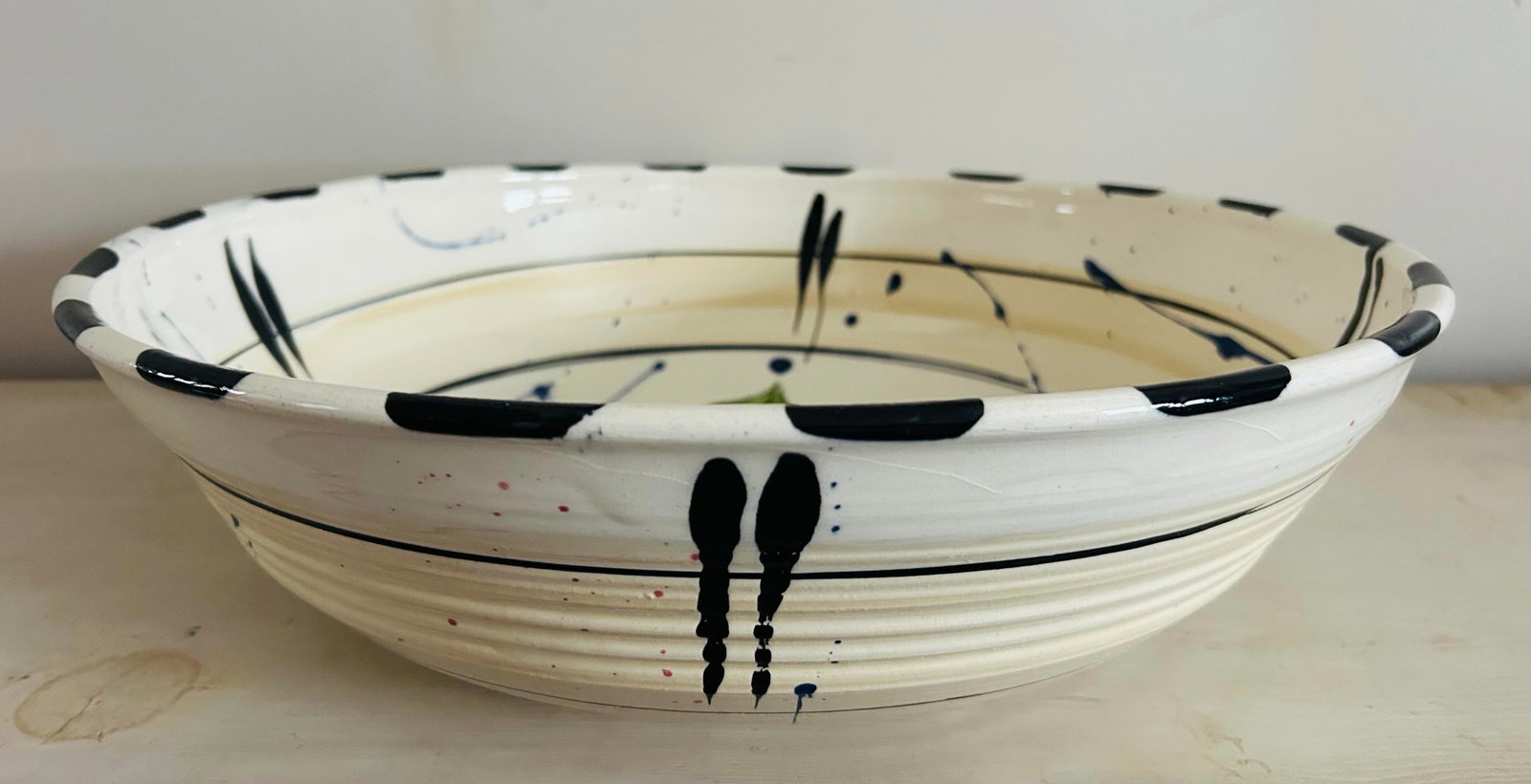 Large Tomato Pasta Bowl Earthenware Studio Pottery by Donna Toohey - 5
