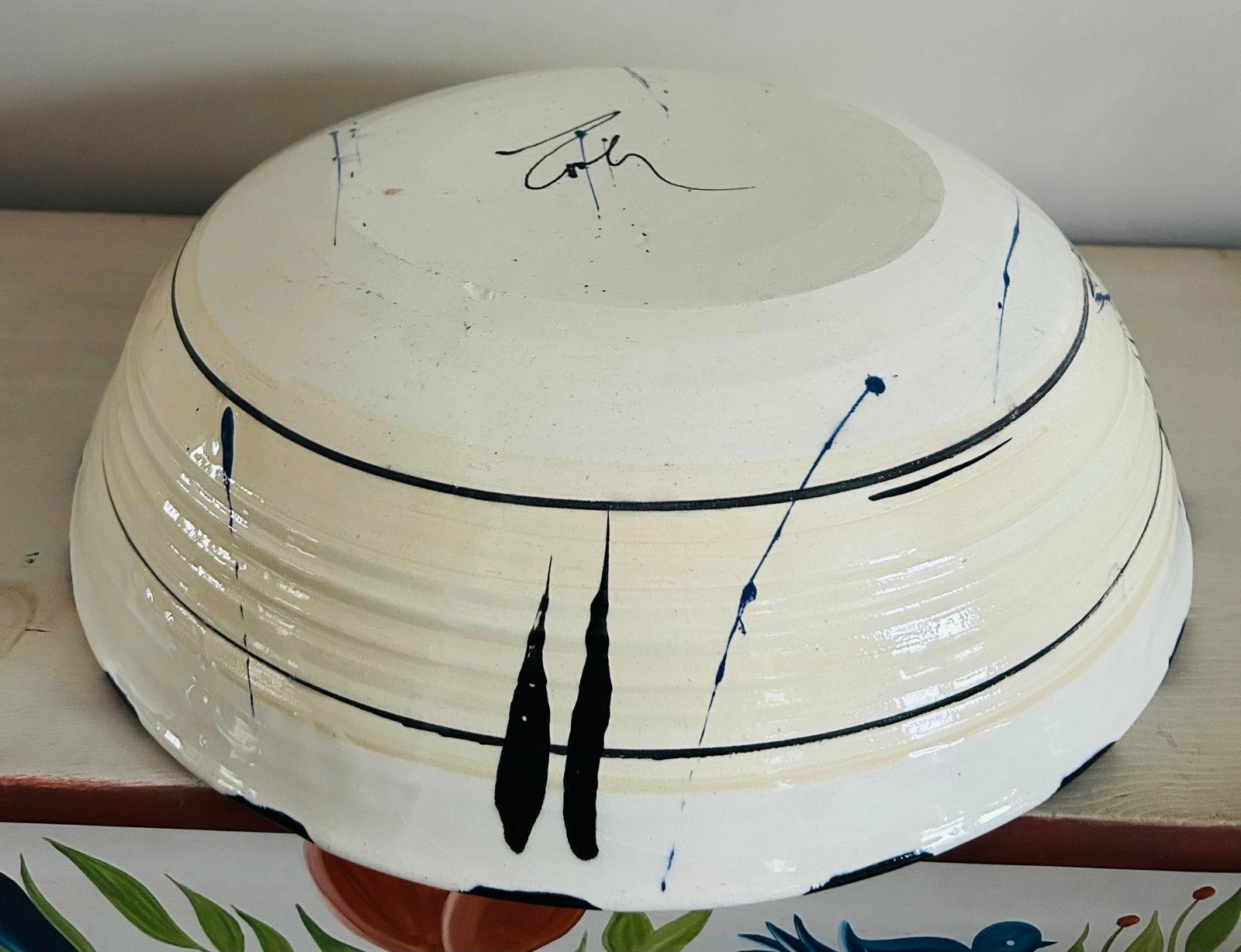 Large Tomato Pasta Bowl Earthenware Studio Pottery by Donna Toohey - 8