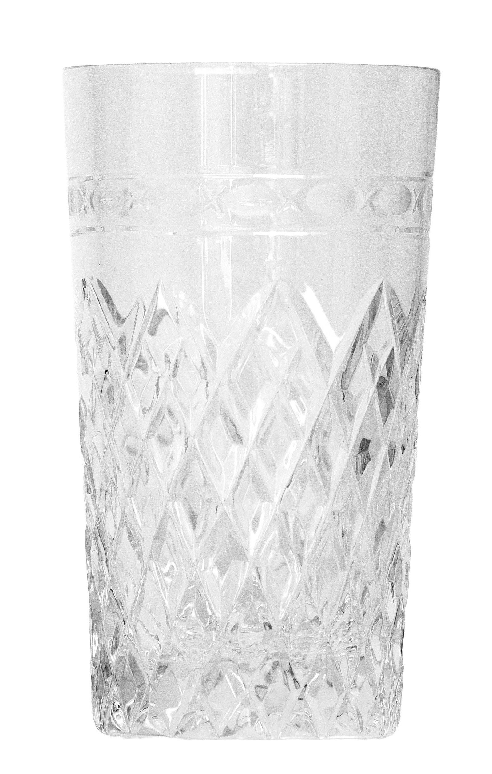 Late 20th Century Wedgewood "Cheslyn" Crystal 5oz Tumblers With Diamond Cut Pattern; Set of 8 - 3