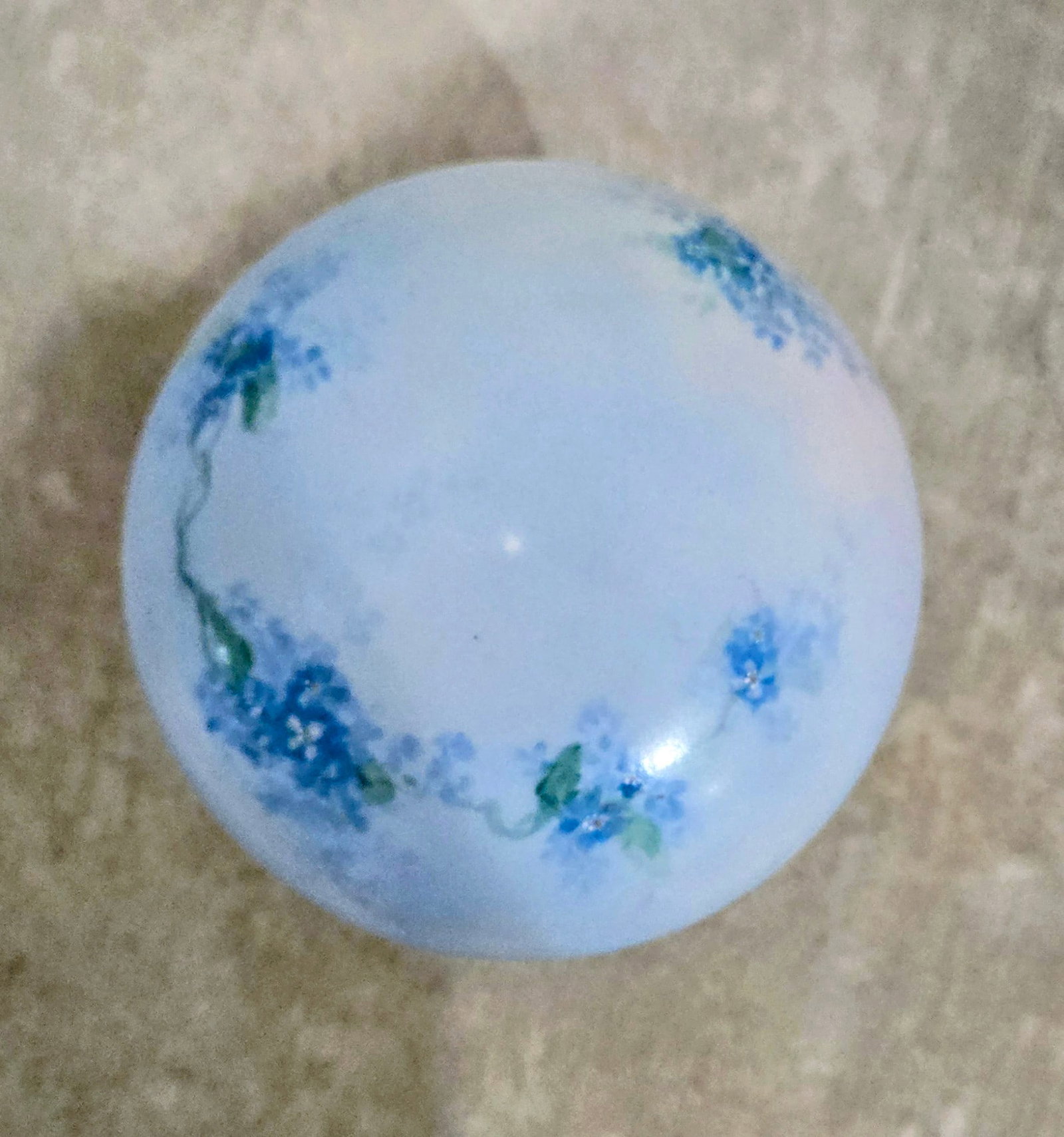 Antique William Guerin Limoges Pale Blue Forget-Me-Not Trinket Box W/Stand - 3