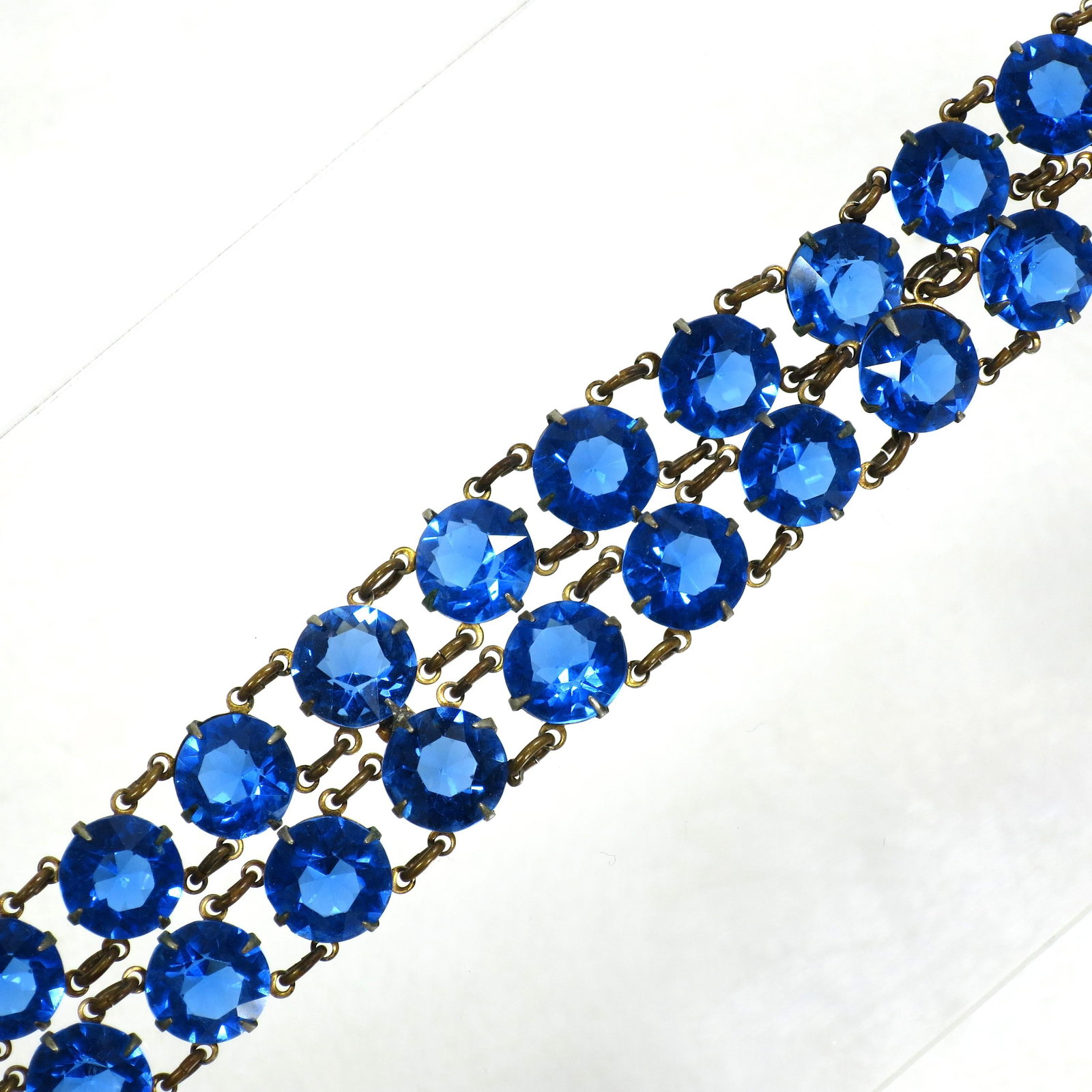 Vintage Austrian Sapphire Crystal Bracelet 1950s - 6