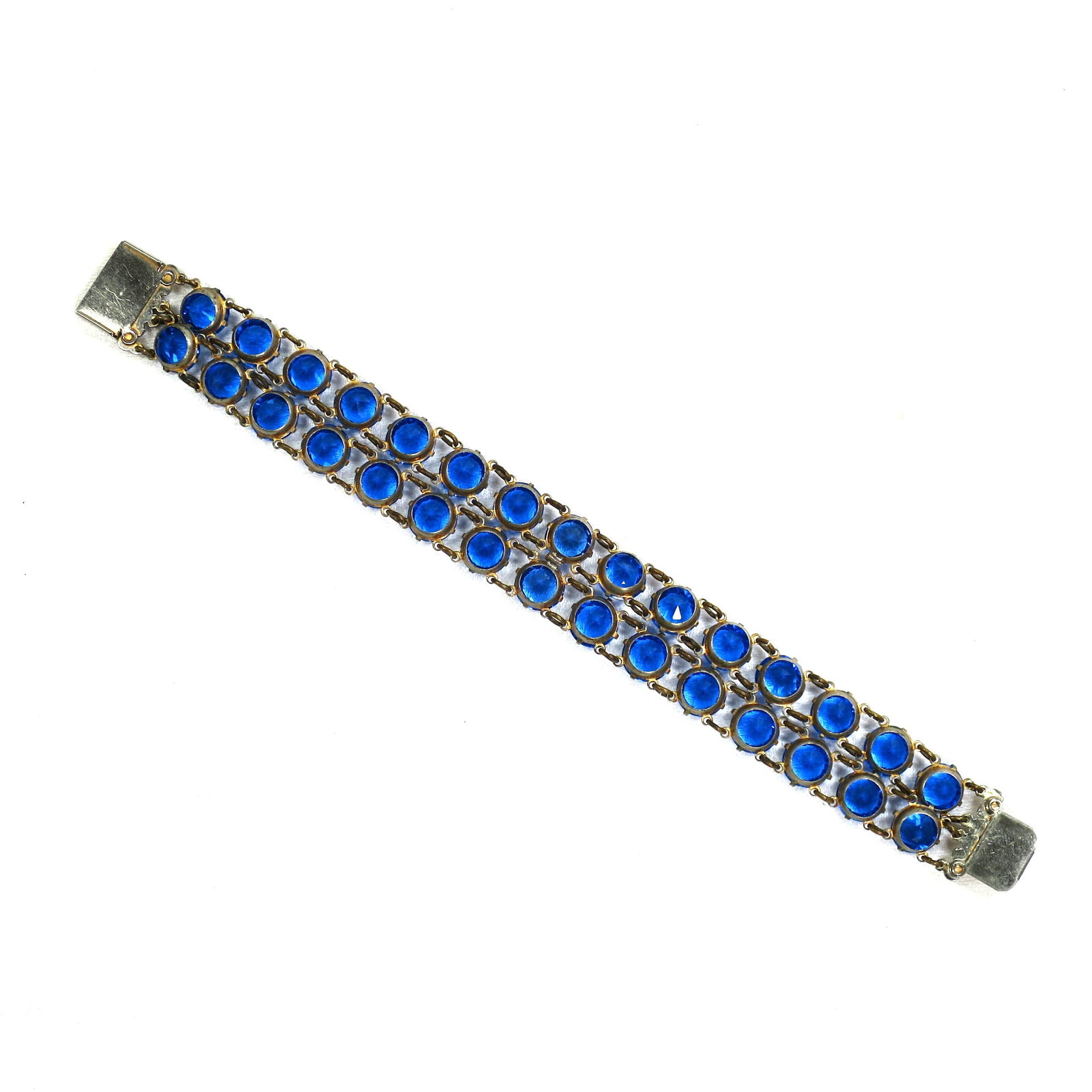 Vintage Austrian Sapphire Crystal Bracelet 1950s - 7