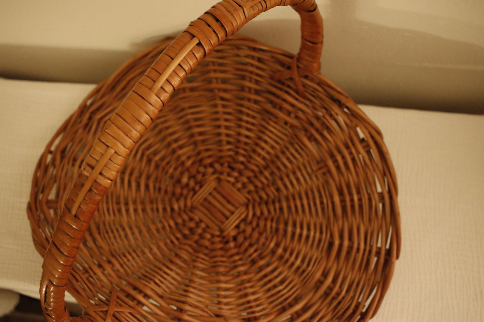 Handmade Vintage French Provincial Wicker Gathering Flower Basket - 11