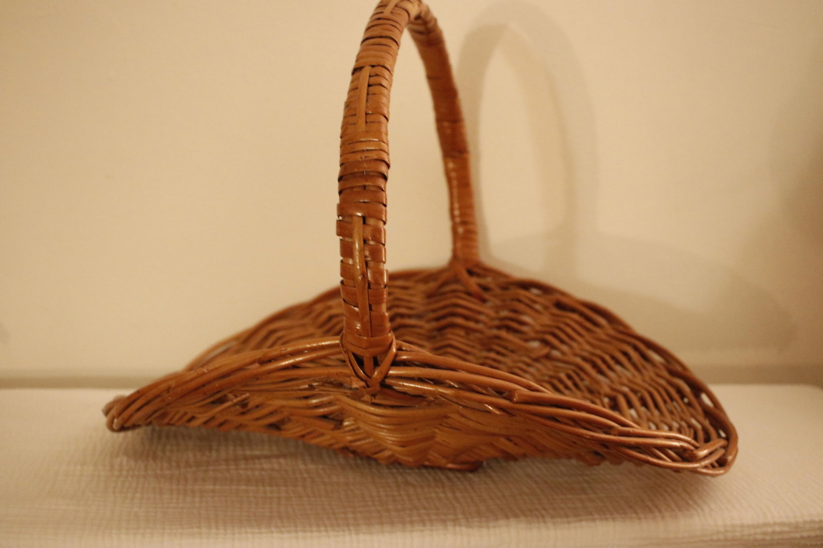 Handmade Vintage French Provincial Wicker Gathering Flower Basket - 2