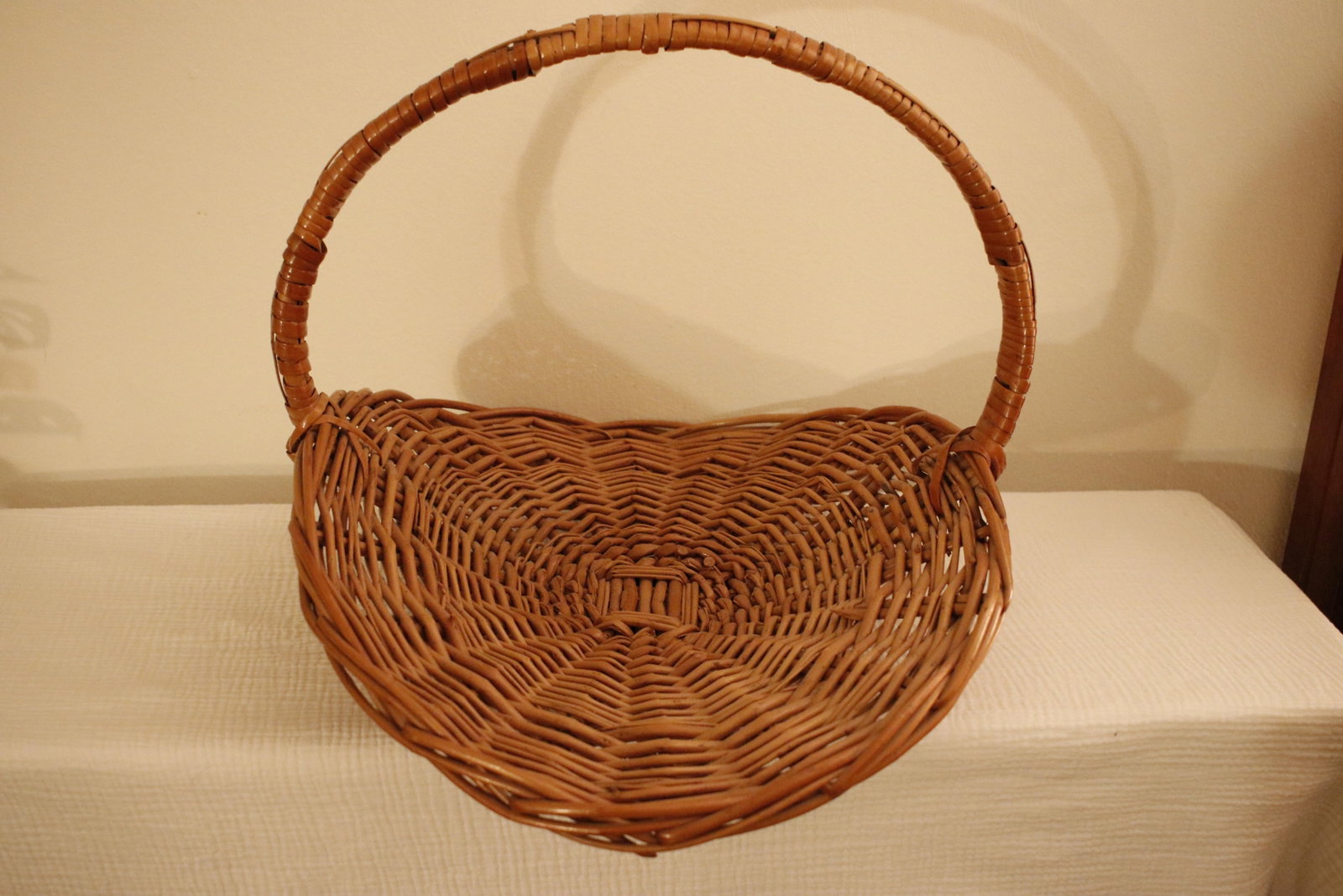Handmade Vintage French Provincial Wicker Gathering Flower Basket - 6