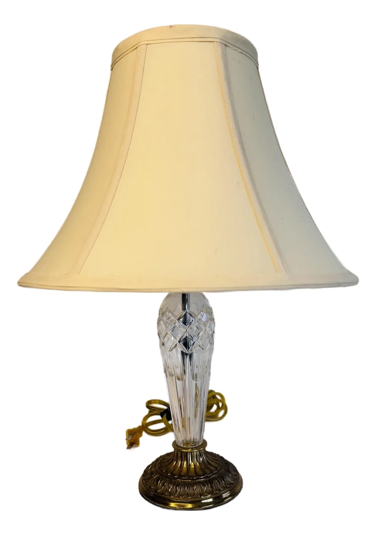 Waterford 1990s Irish Crystal Belline Table Lamp With Shade (1 of 9)