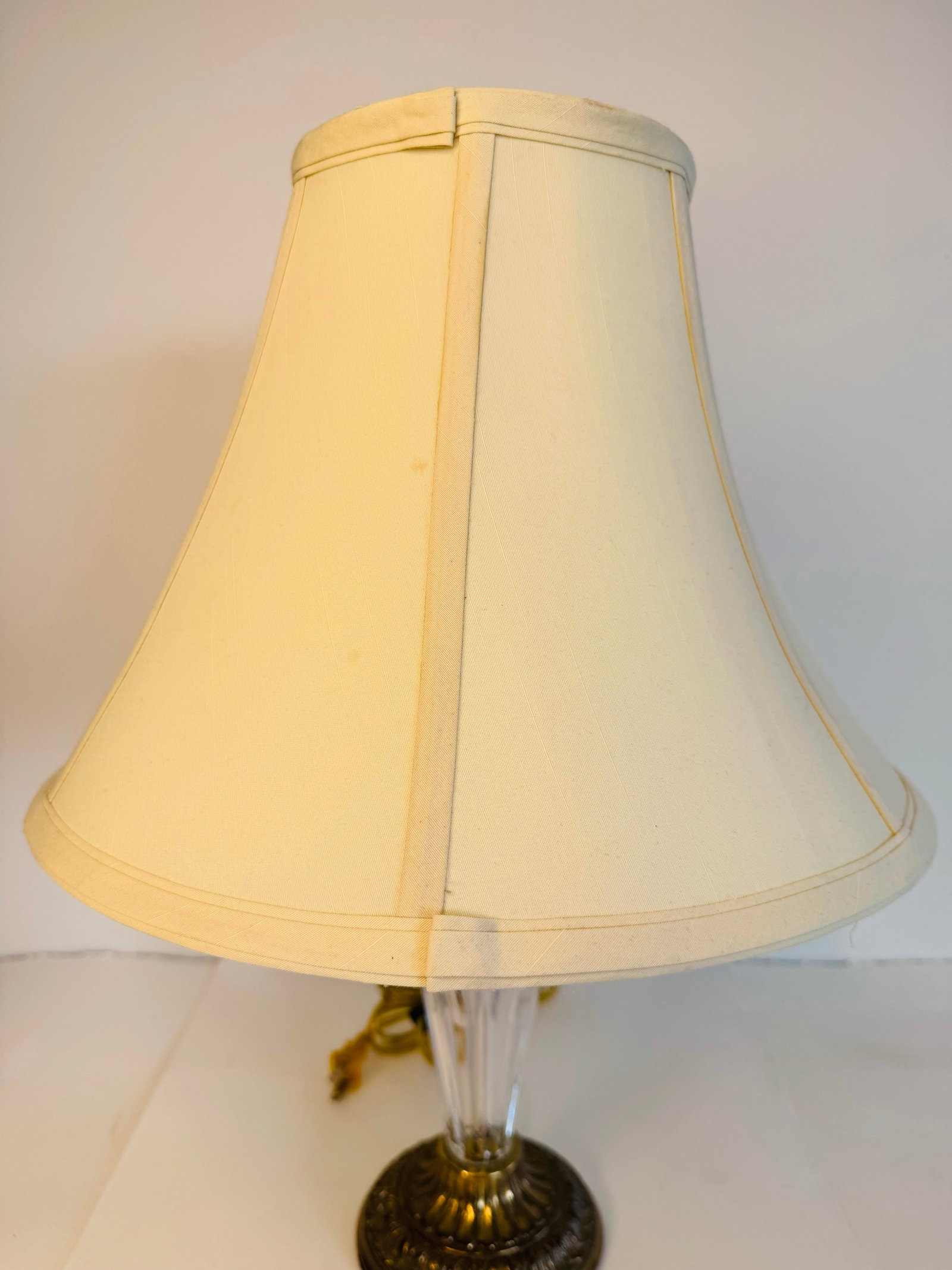 Waterford 1990s Irish Crystal Belline Table Lamp With Shade - 2