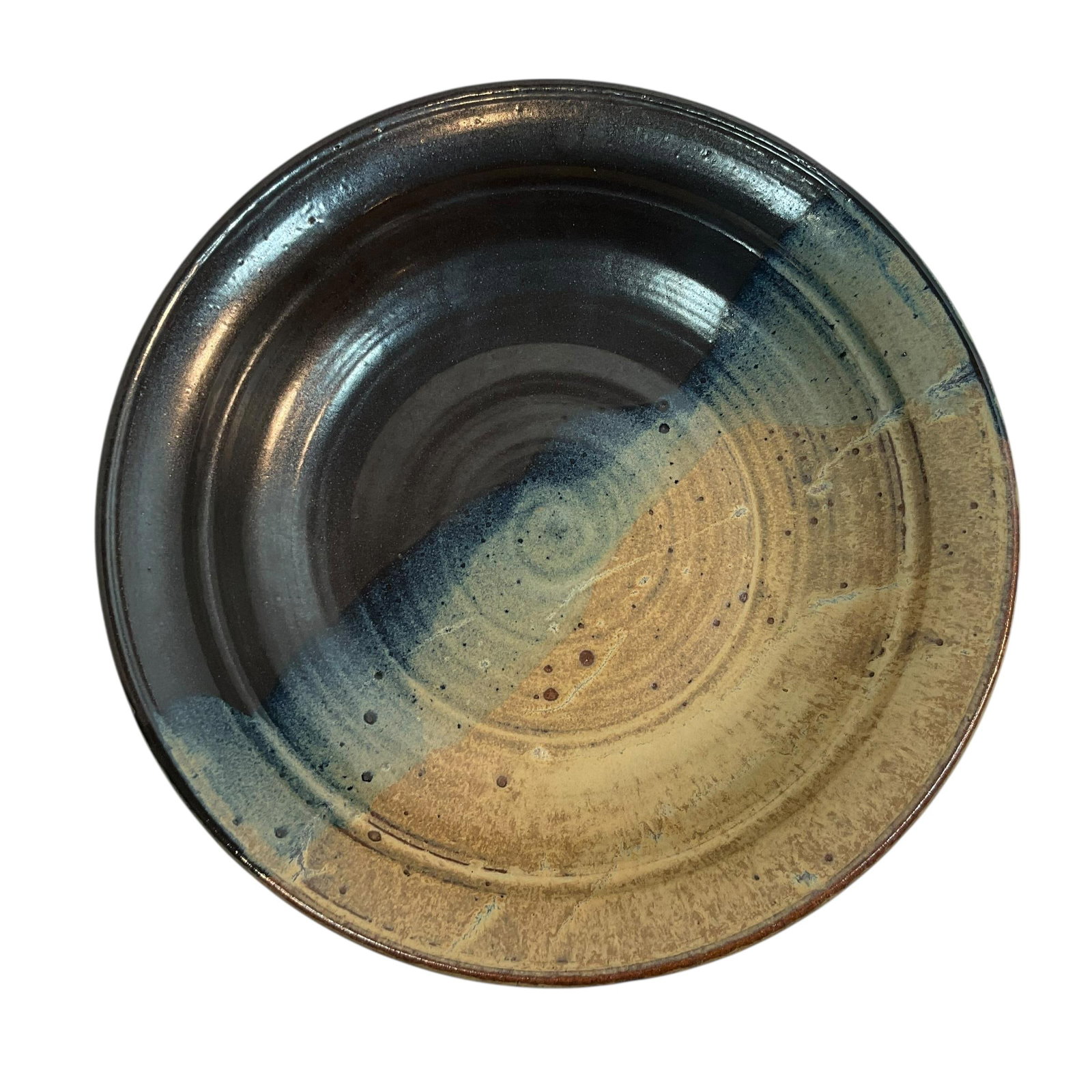 Vintage Art Pottery Bowl Large 14.5" Stoneware Signed 2001 - 10