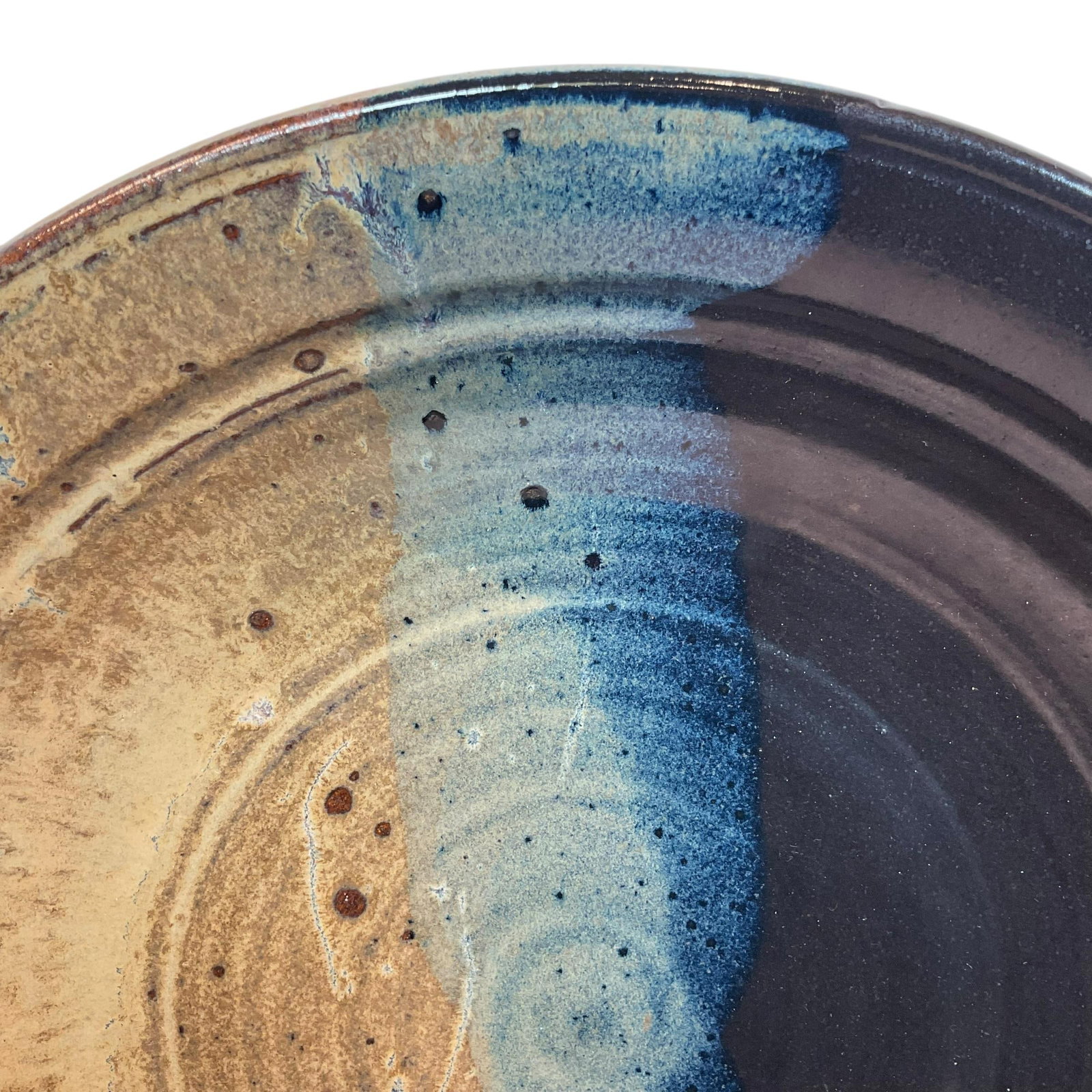 Vintage Art Pottery Bowl Large 14.5" Stoneware Signed 2001 - 11