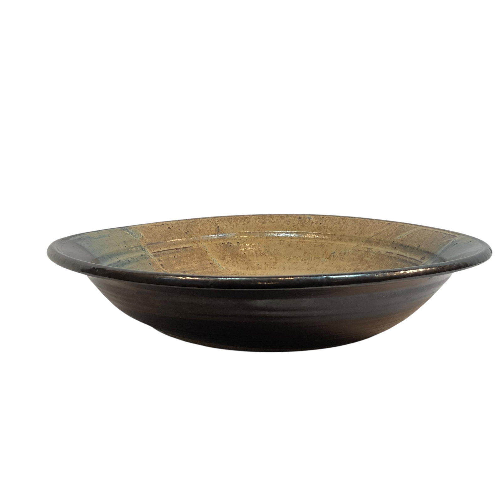 Vintage Art Pottery Bowl Large 14.5" Stoneware Signed 2001 - 2