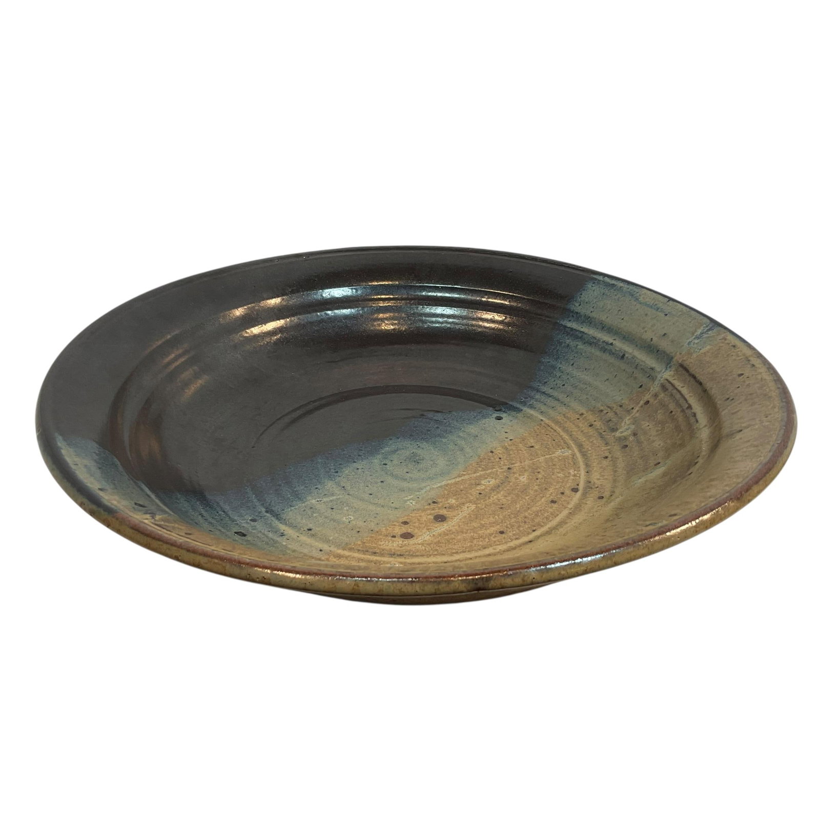 Vintage Art Pottery Bowl Large 14.5" Stoneware Signed 2001 - 4