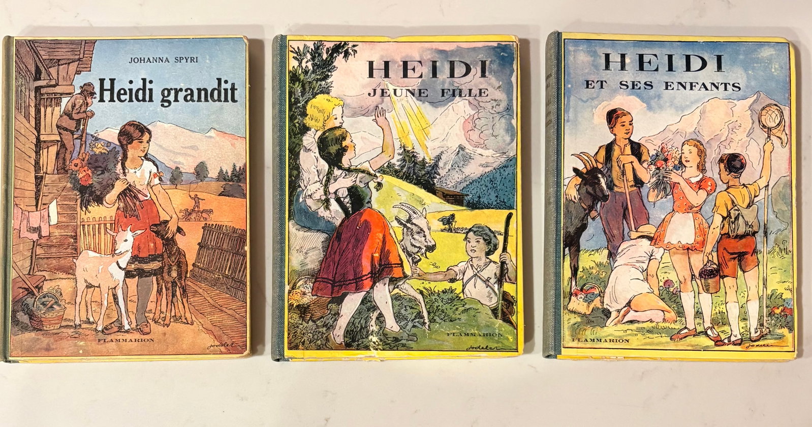 1950's French Language Edition of Johanna Spyri's Classic Heidi Series- Set of 3 - 2
