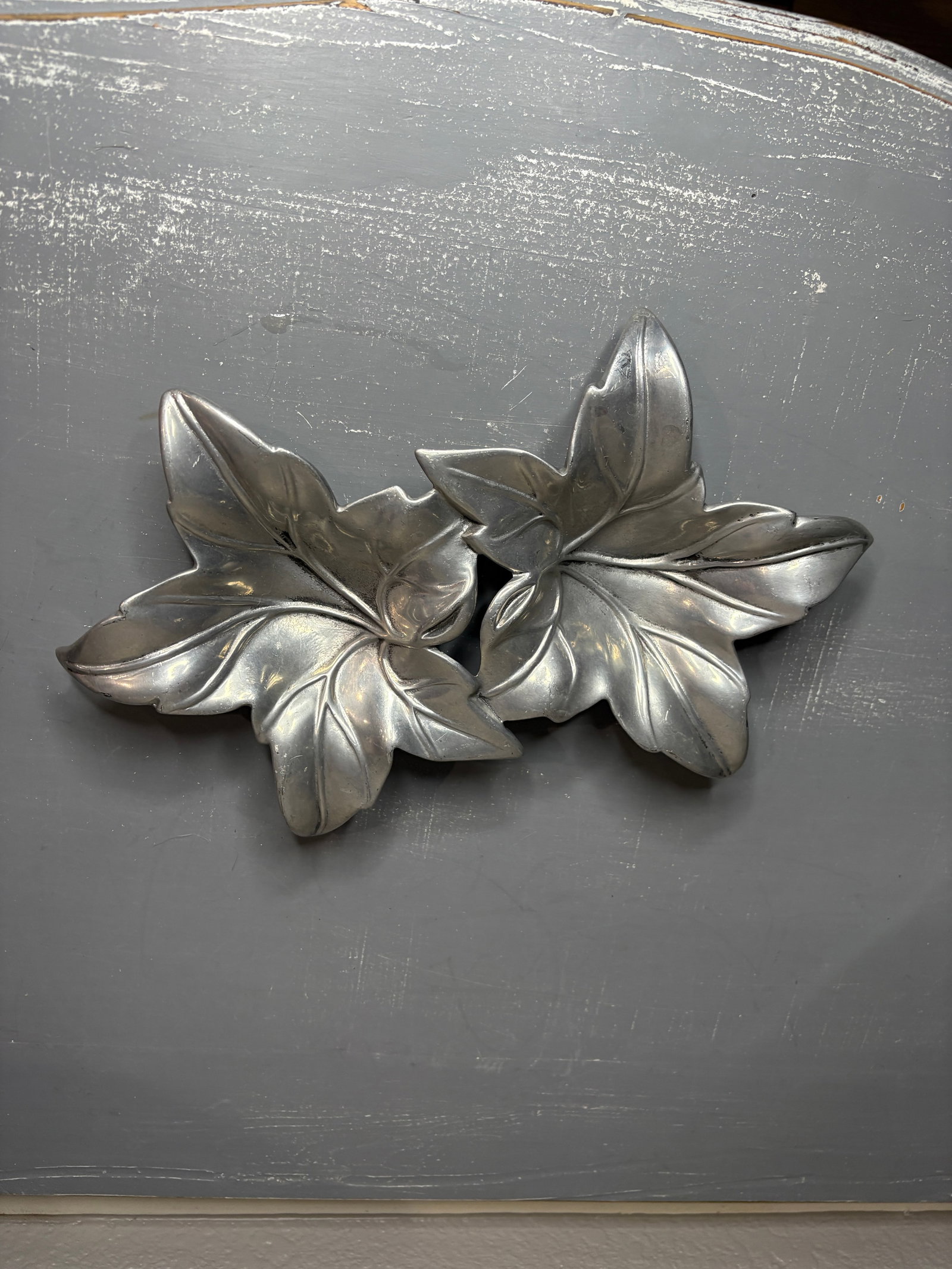 Vintage Bruce Fox Cast Aluminum Double Ivy Leaf Bowl - 2