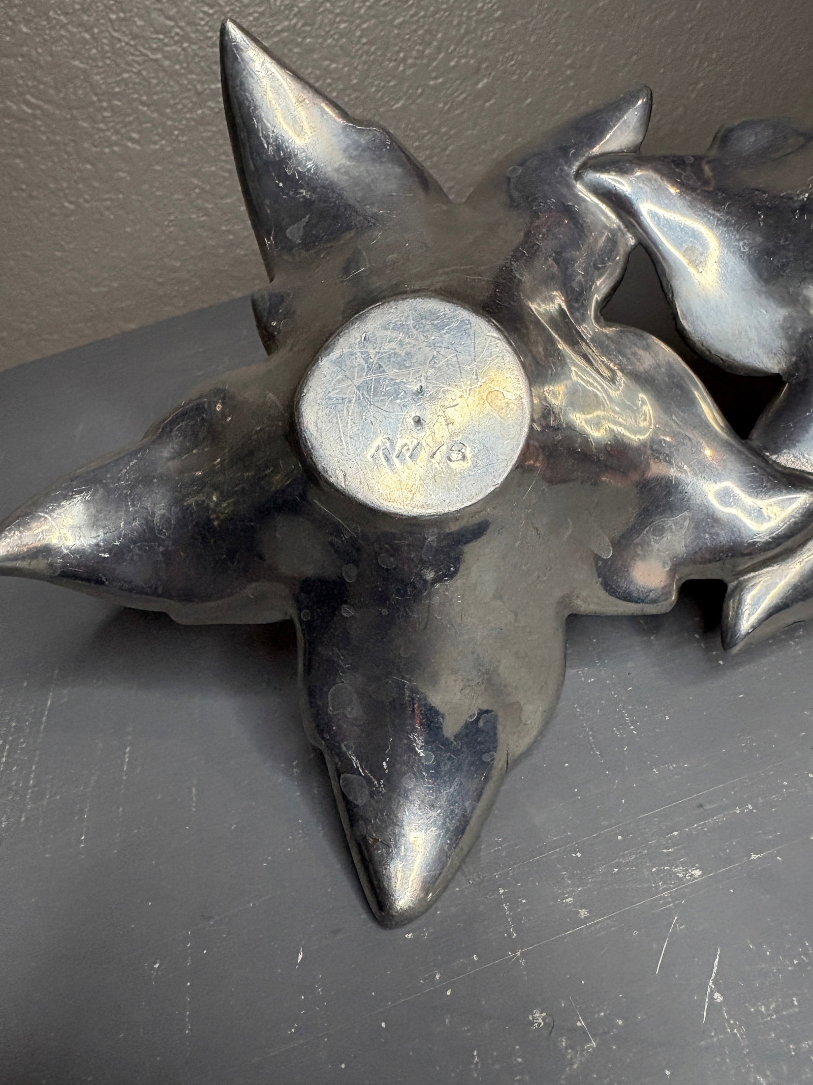 Vintage Bruce Fox Cast Aluminum Double Ivy Leaf Bowl - 3