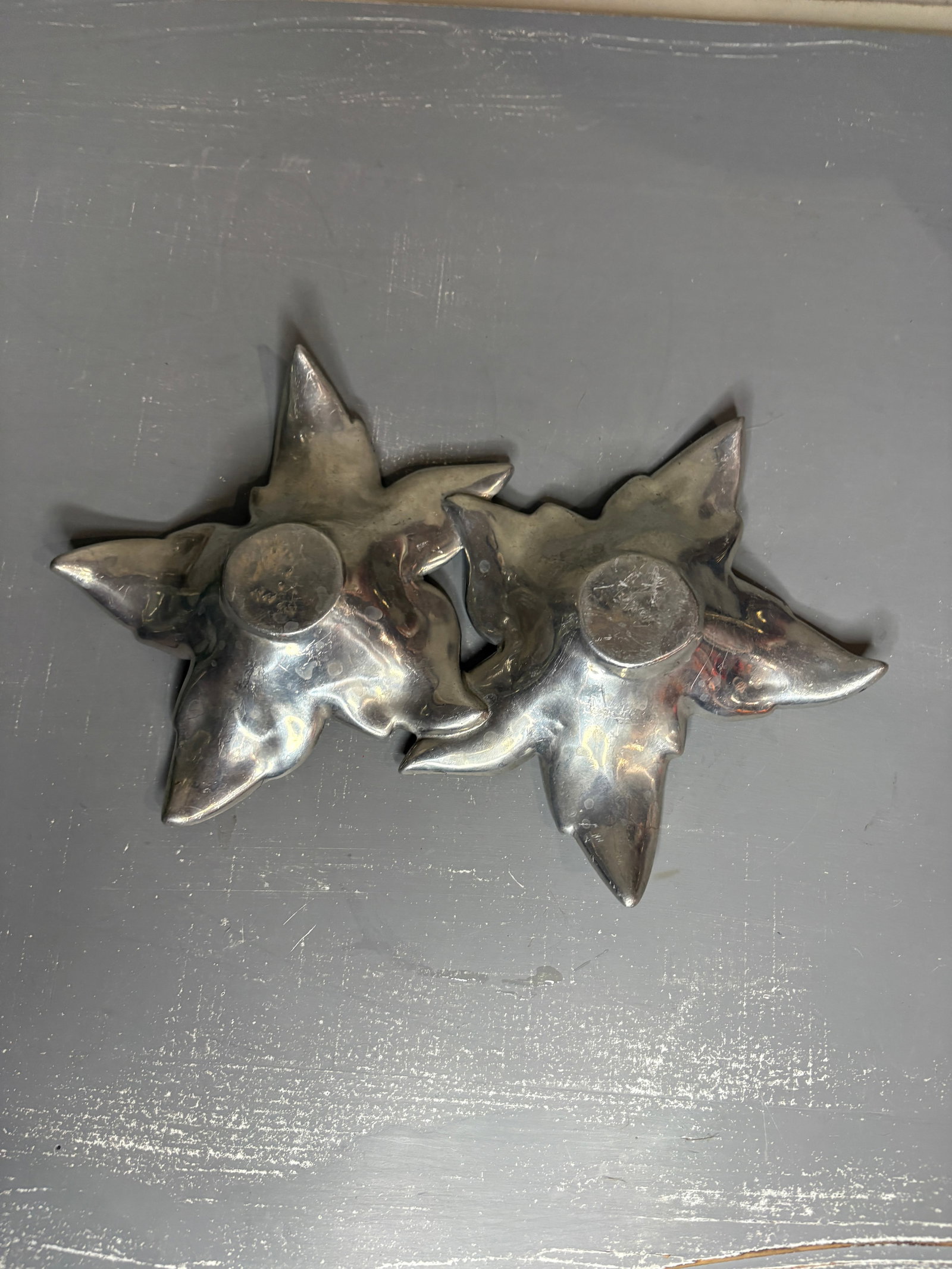 Vintage Bruce Fox Cast Aluminum Double Ivy Leaf Bowl - 8