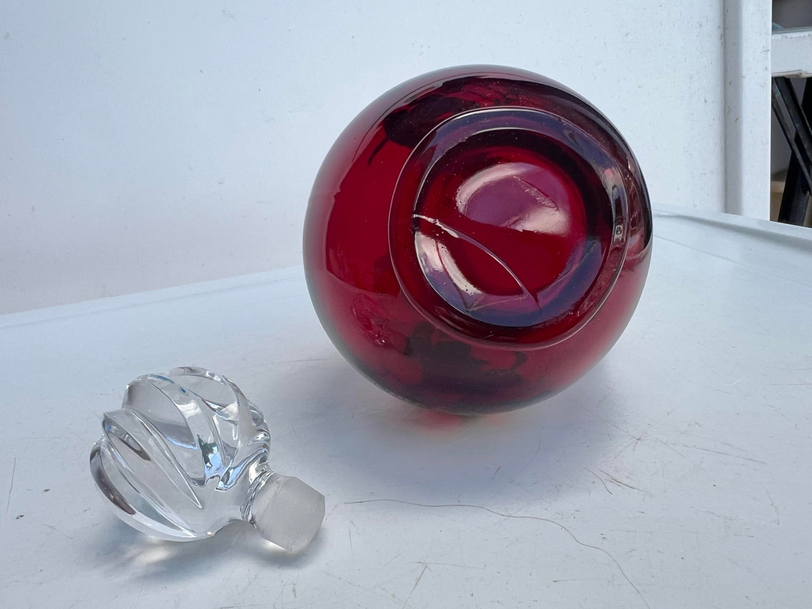 Antique Ruby Red Glass Cordial Decanter & Tumbers Set With Sterling Silver Hunt Scene - 10