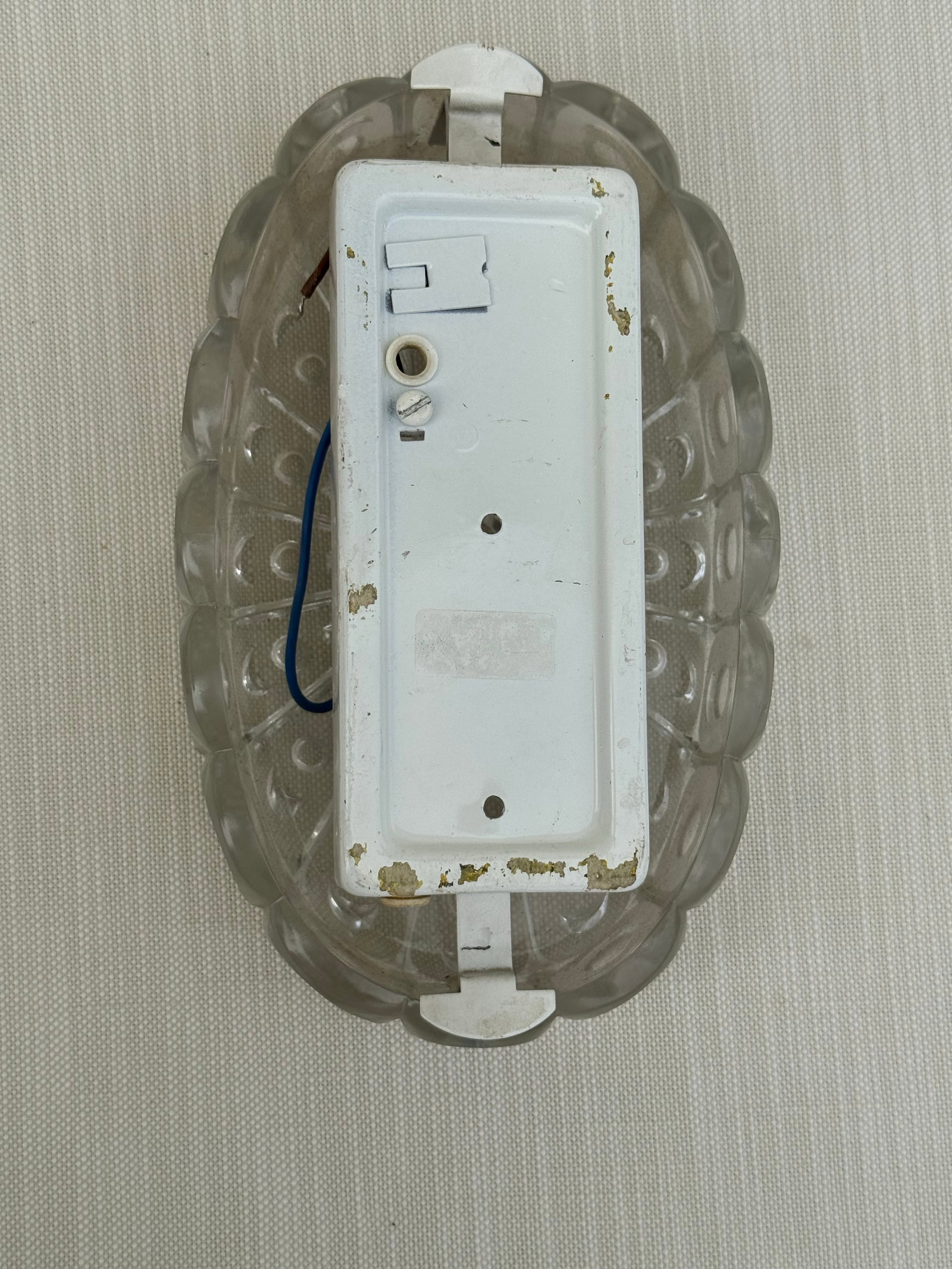 Vintage Wall Sconce Lighting: Mid- Century German Oval Art Glass - 5