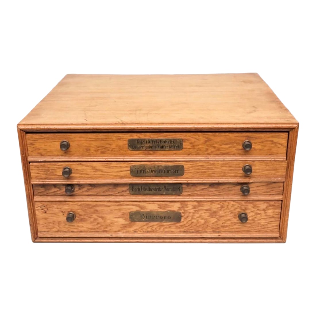 Antique German Oak Silver Flatware Chest (1 of 11)