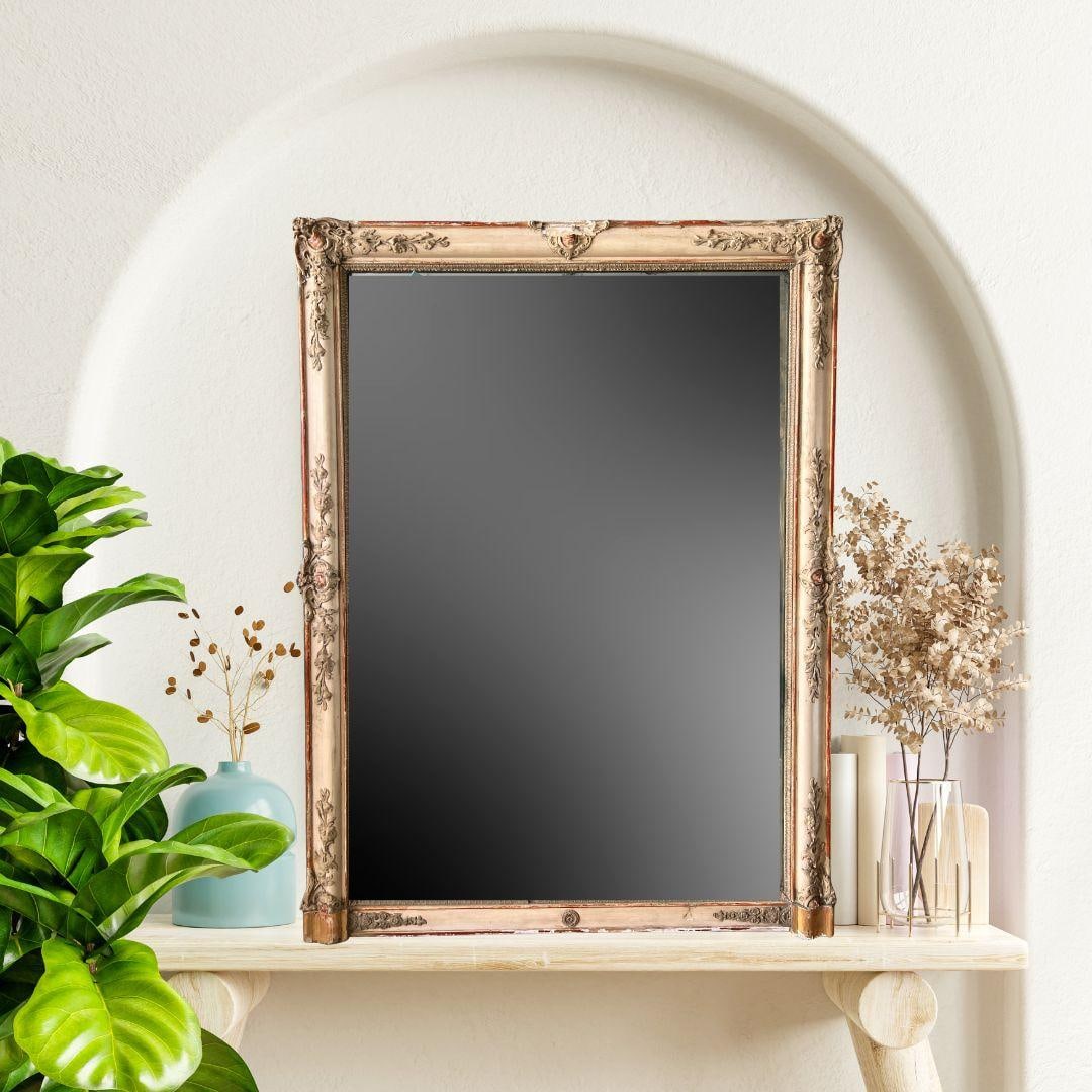 French 19th Century Mantel Mirror With Original Glass & Paint - 2