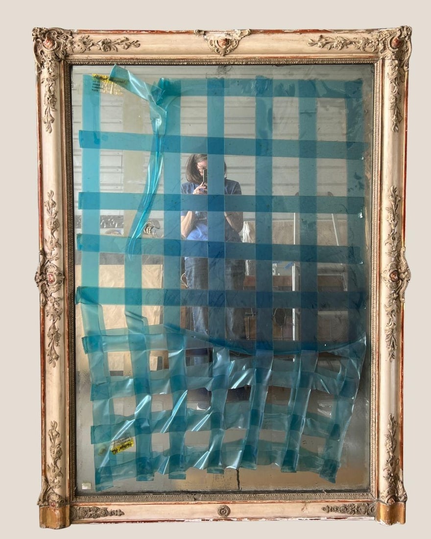 French 19th Century Mantel Mirror With Original Glass & Paint - 3