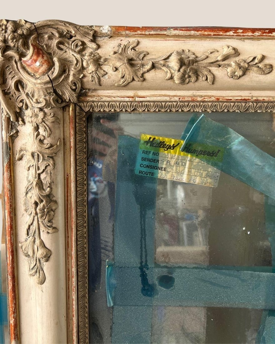 French 19th Century Mantel Mirror With Original Glass & Paint - 5