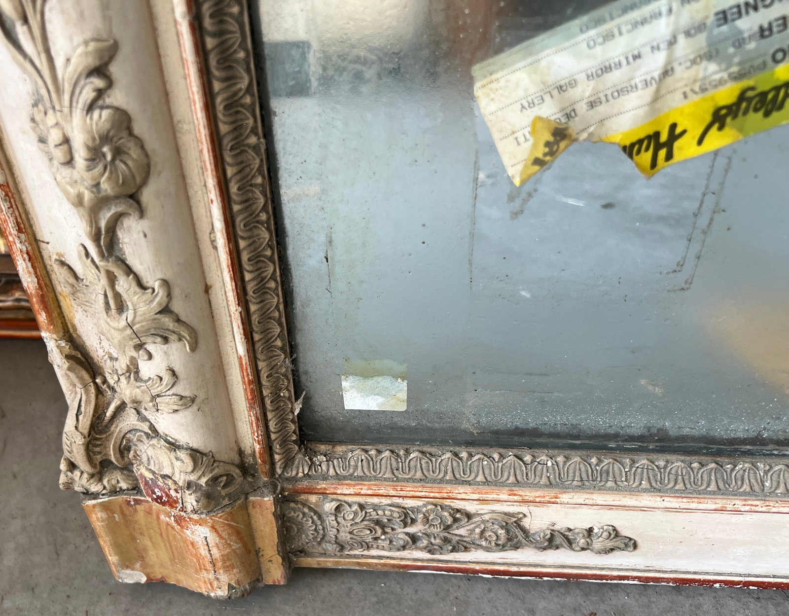 French 19th Century Mantel Mirror With Original Glass & Paint - 6